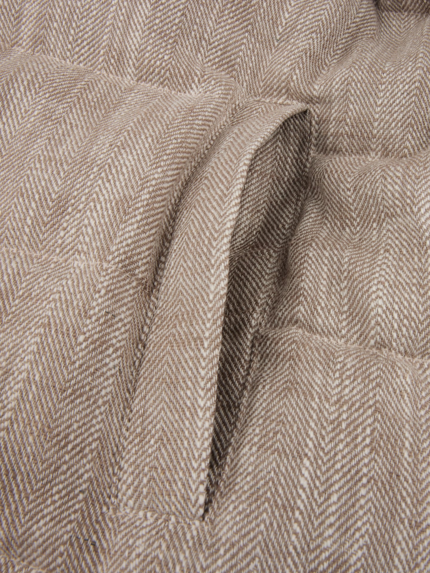 Beige Vadderad Dunväst
