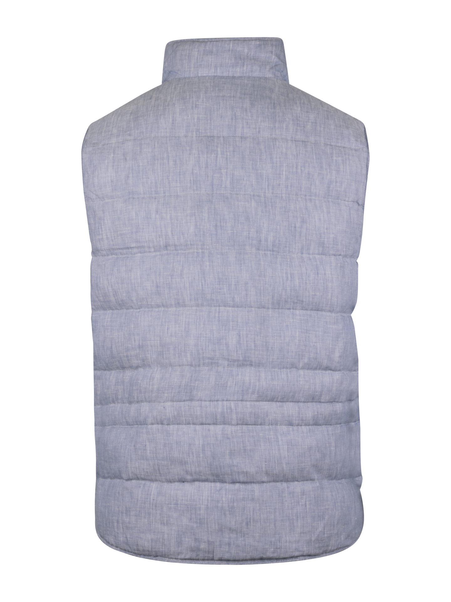 Blue Padded Linen Vest