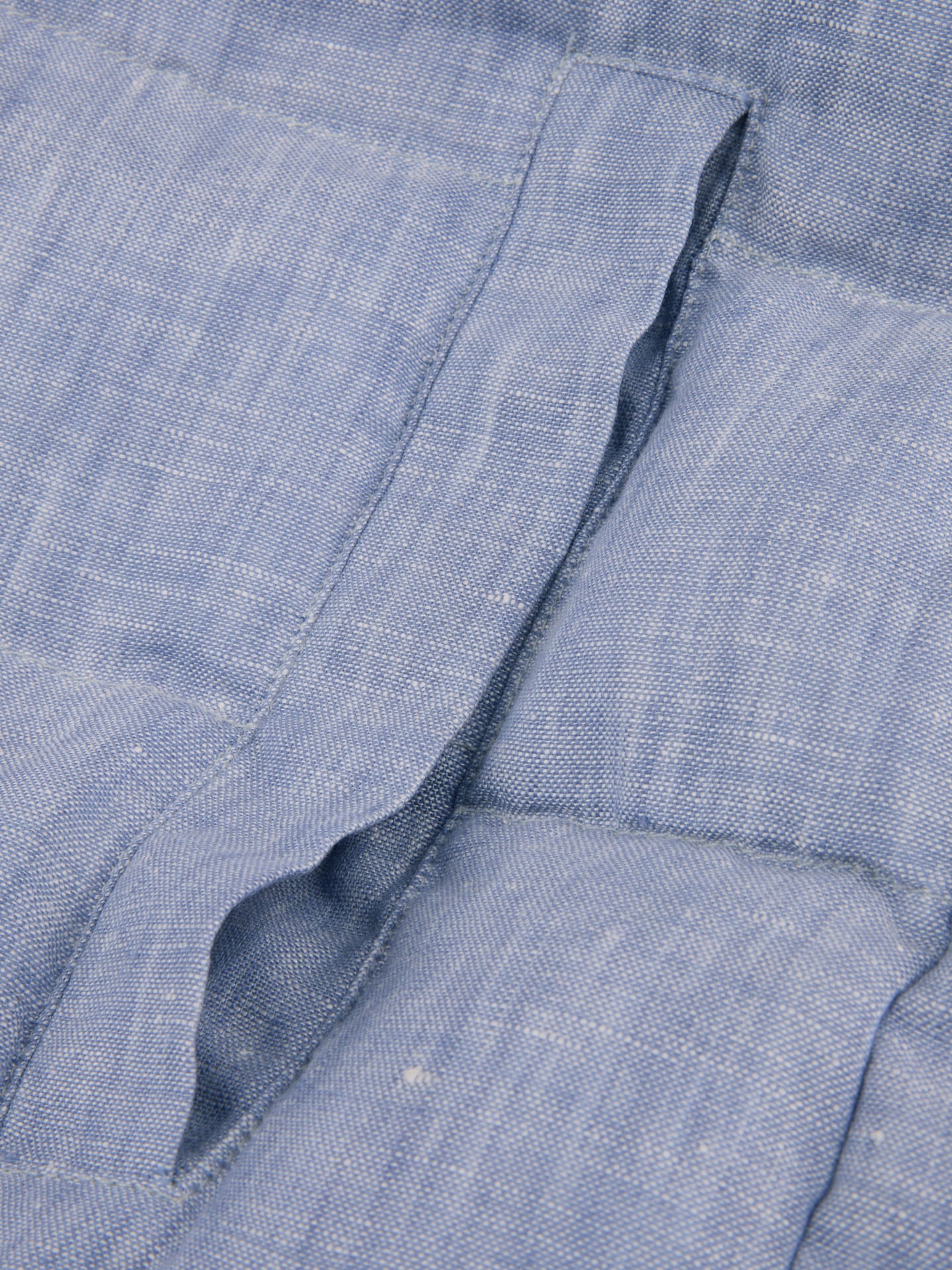 Blue Padded Linen Vest