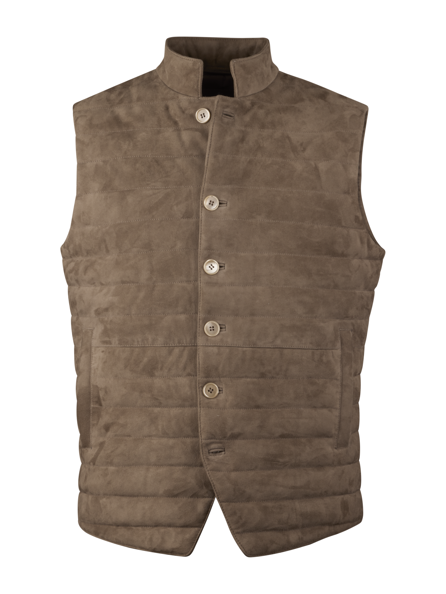 Stenströms Beige Vattert vest i semsket skinn | Herre | Vester | Størrelse: XXL | Beige | Solid | Ermeløs
