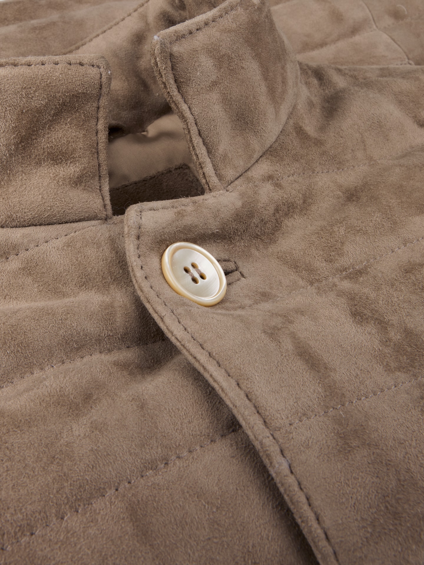 Beige Padded Suede Vest