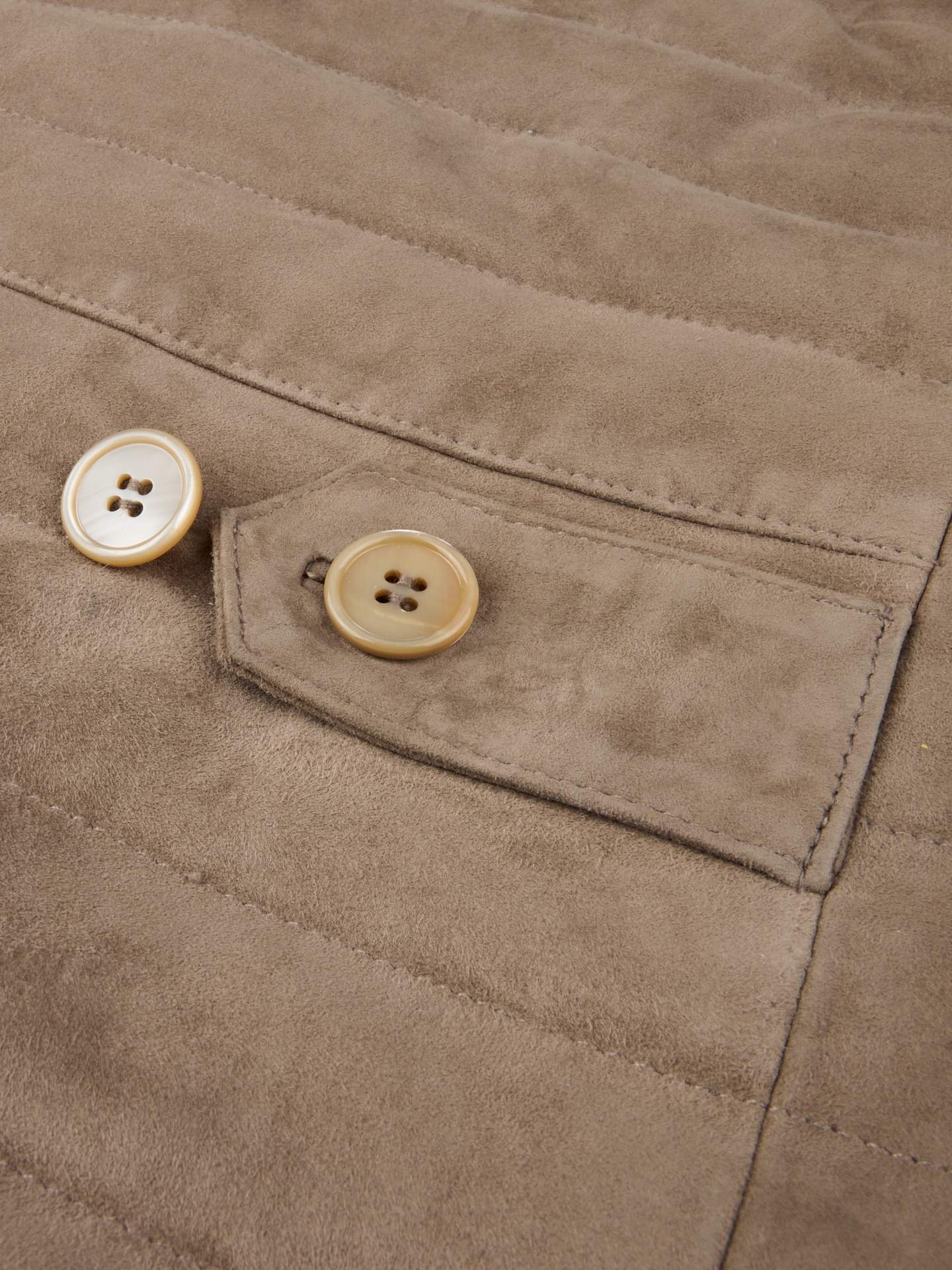 Beige Padded Suede Vest