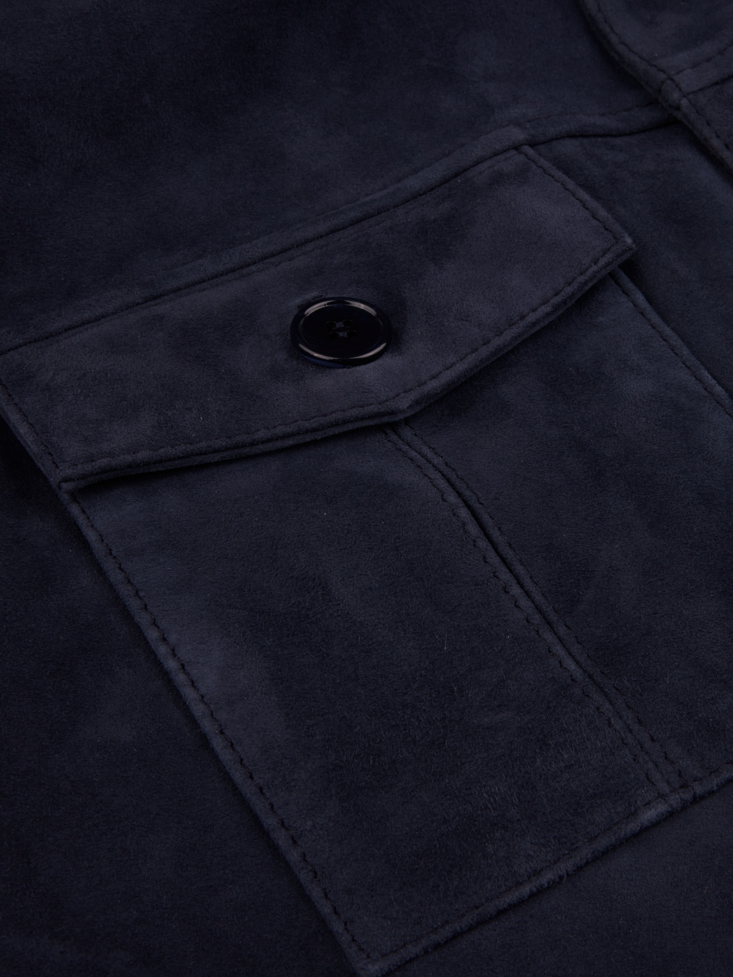 Navy Suede Overshirt 