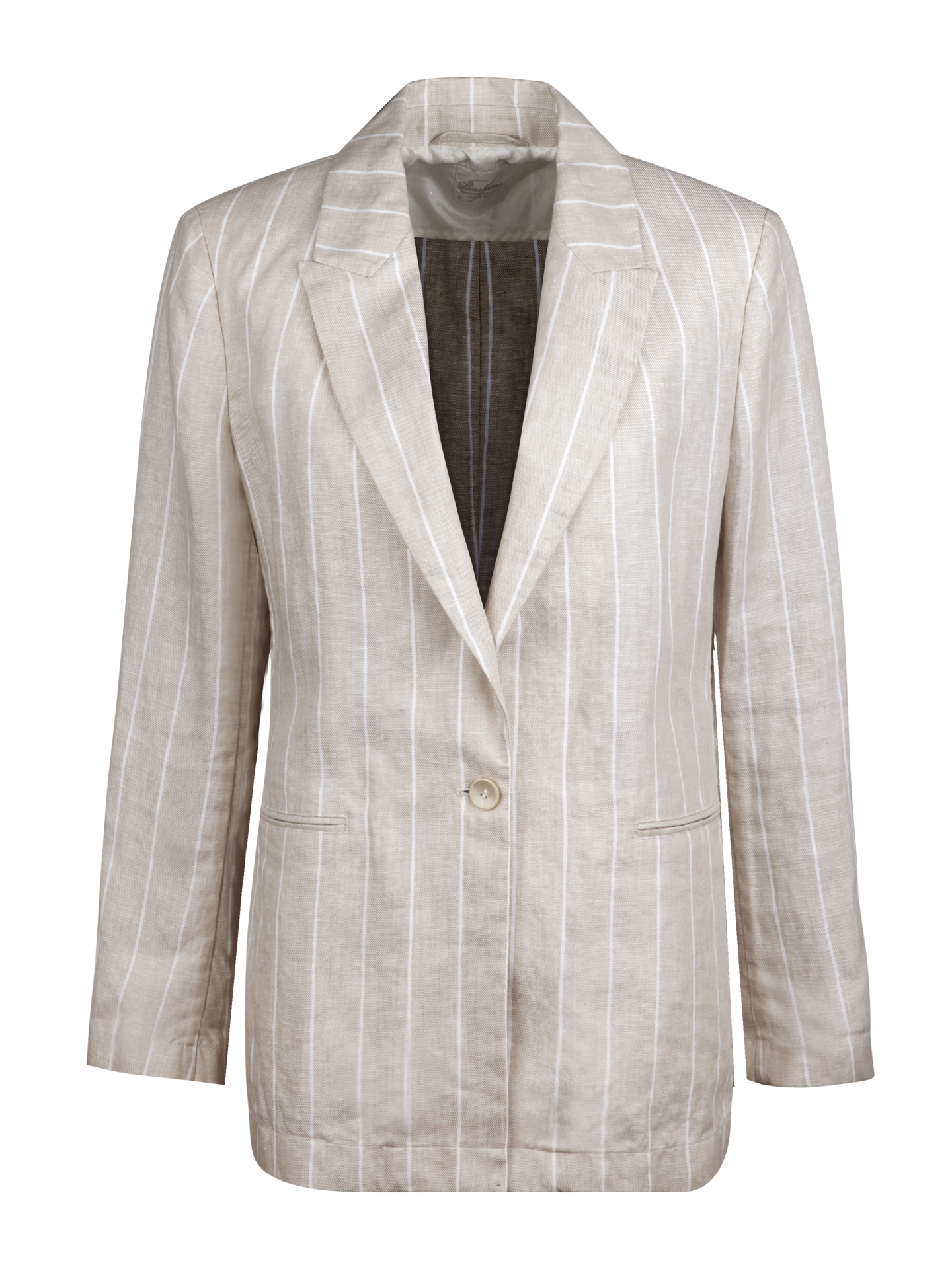 Elisabeth Beige Striped Linen Jacket