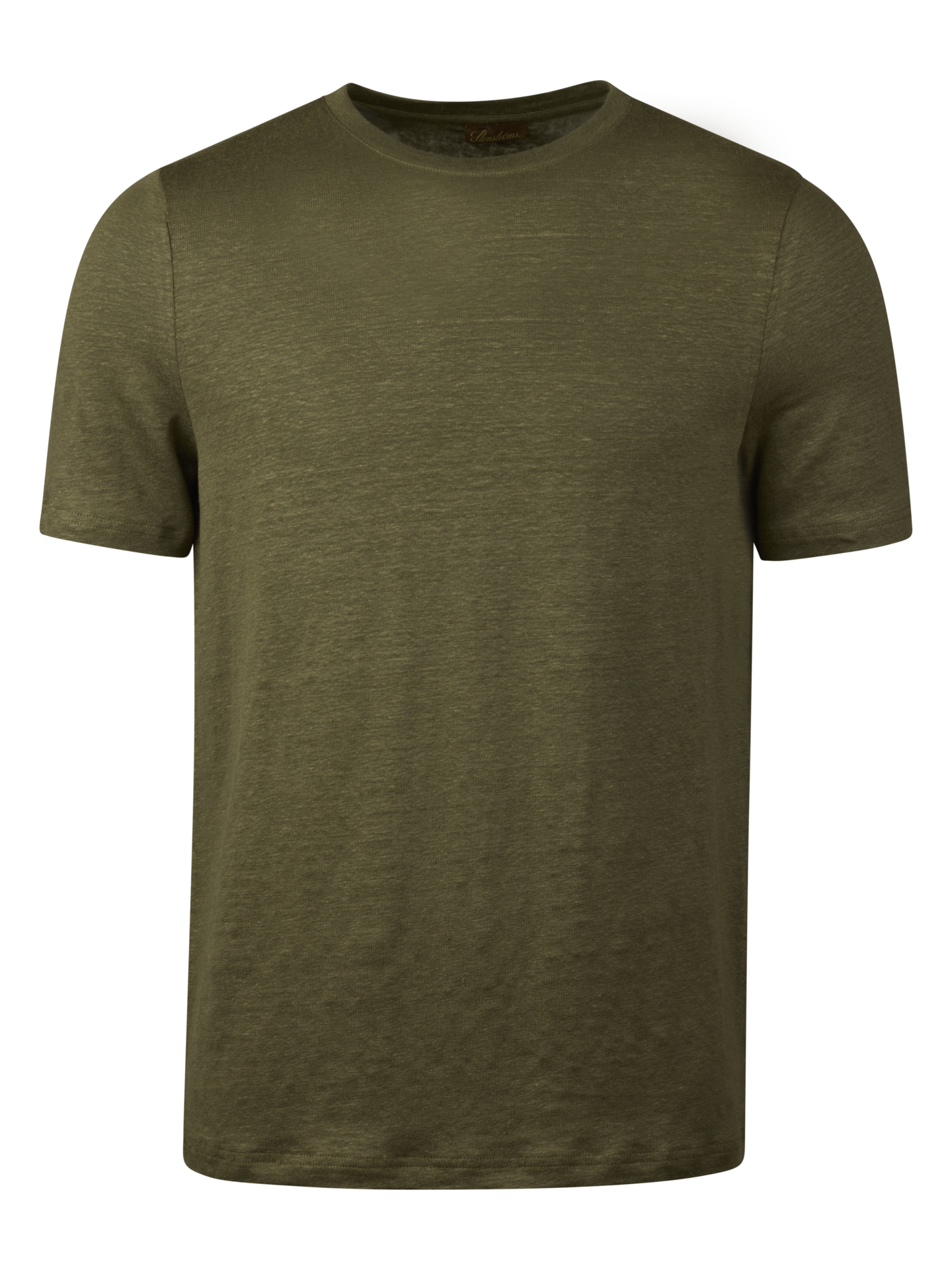 Stenströms Green Linen T-Shirt | Men | Polos & T-shirts | Size: M | Green | Solid | Short Sleeves