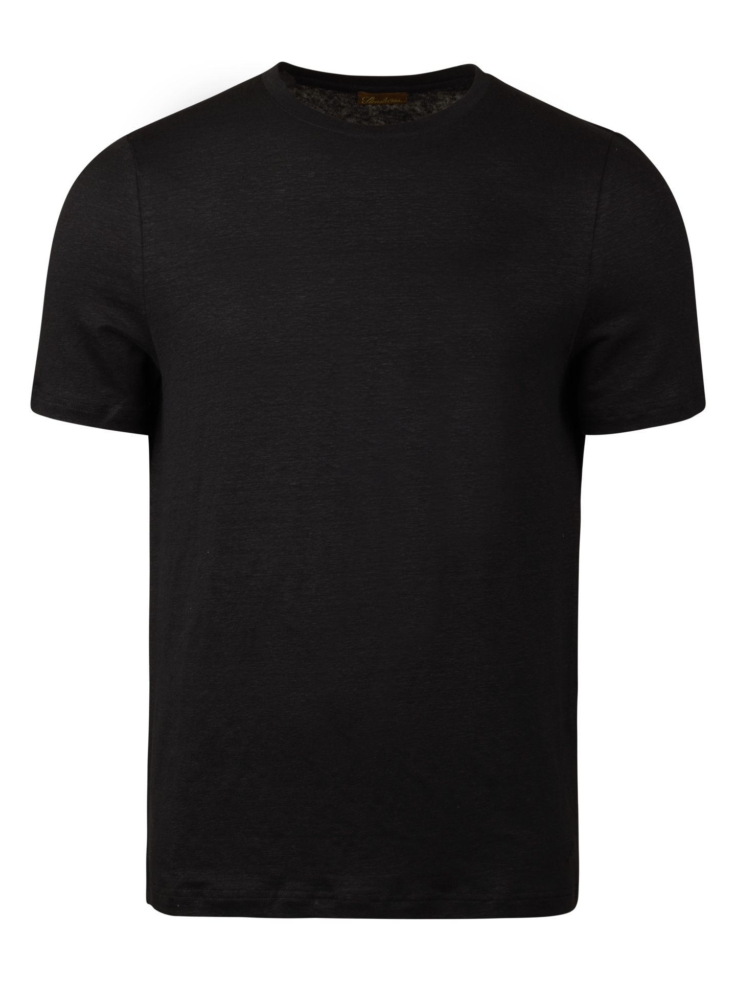 Stenströms Black Linen T-Shirt | Men | Polos & T-shirts | Size: XXL | Black | Solid | Short Sleeves