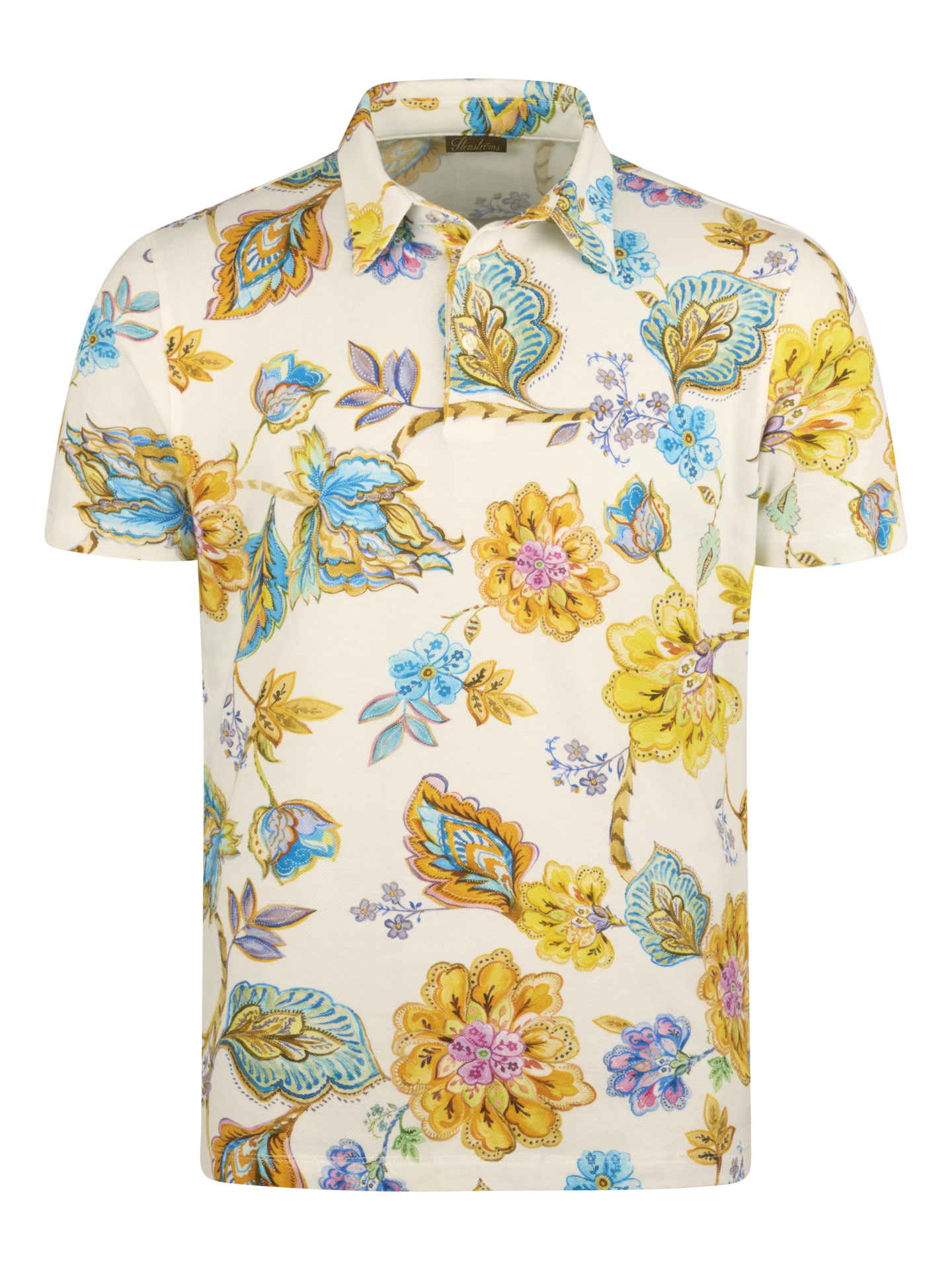 Stenströms Hvit mønstret poloskjorte | Herre | Poloskjorter & T-skjorter | Størrelse: XXL | Hvit | Print / Patterned | Kort Erm