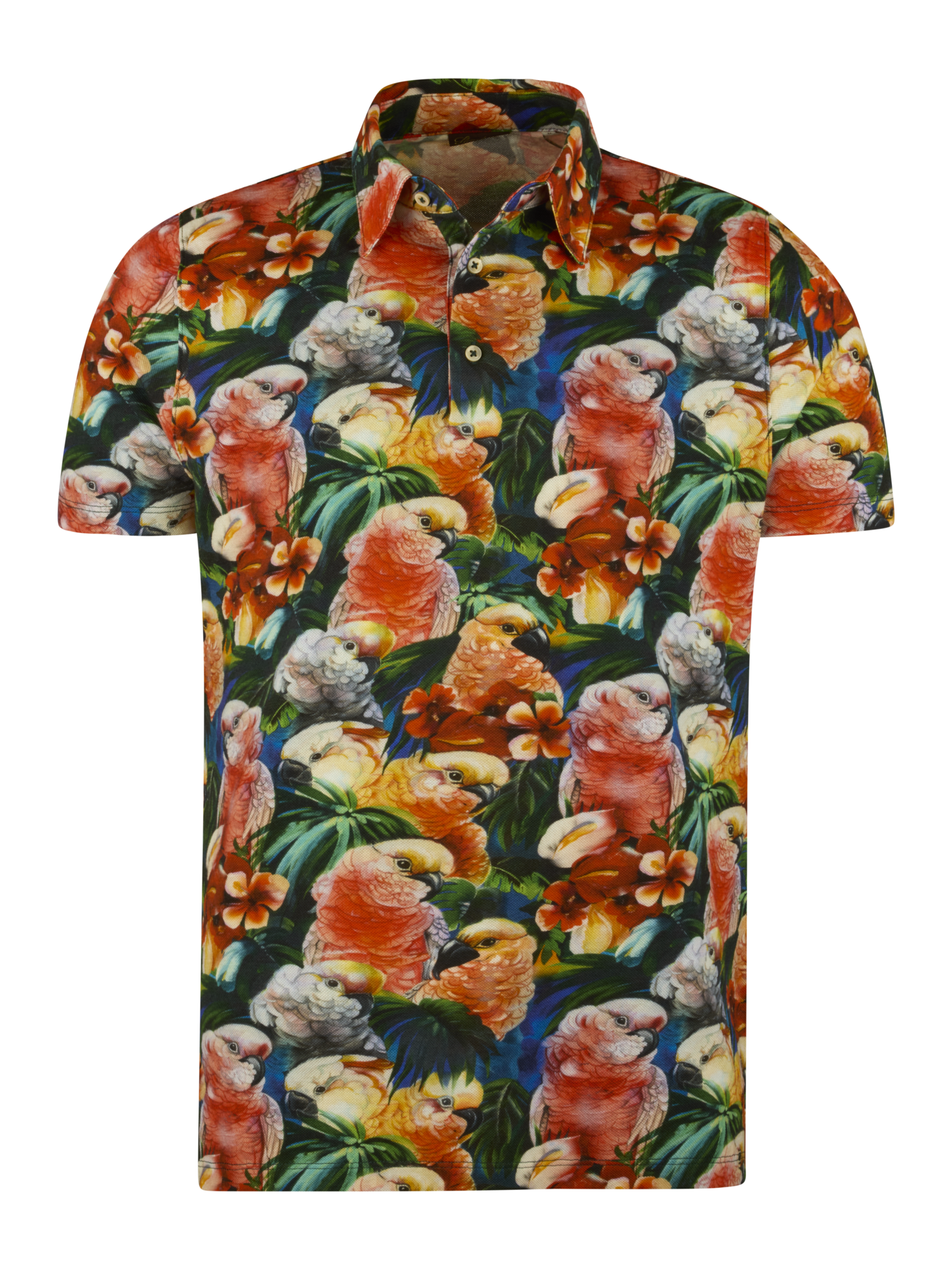 Stenströms Light red Patterned Polo Shirt | Men | Polos & T-shirts | Size: 3XL | Light red | Print / Patterned | Short Sleeves