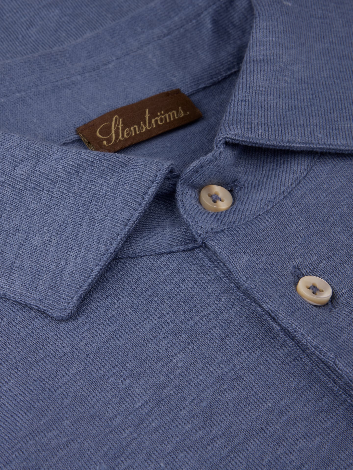 Dark blue Linen Polo Shirt 