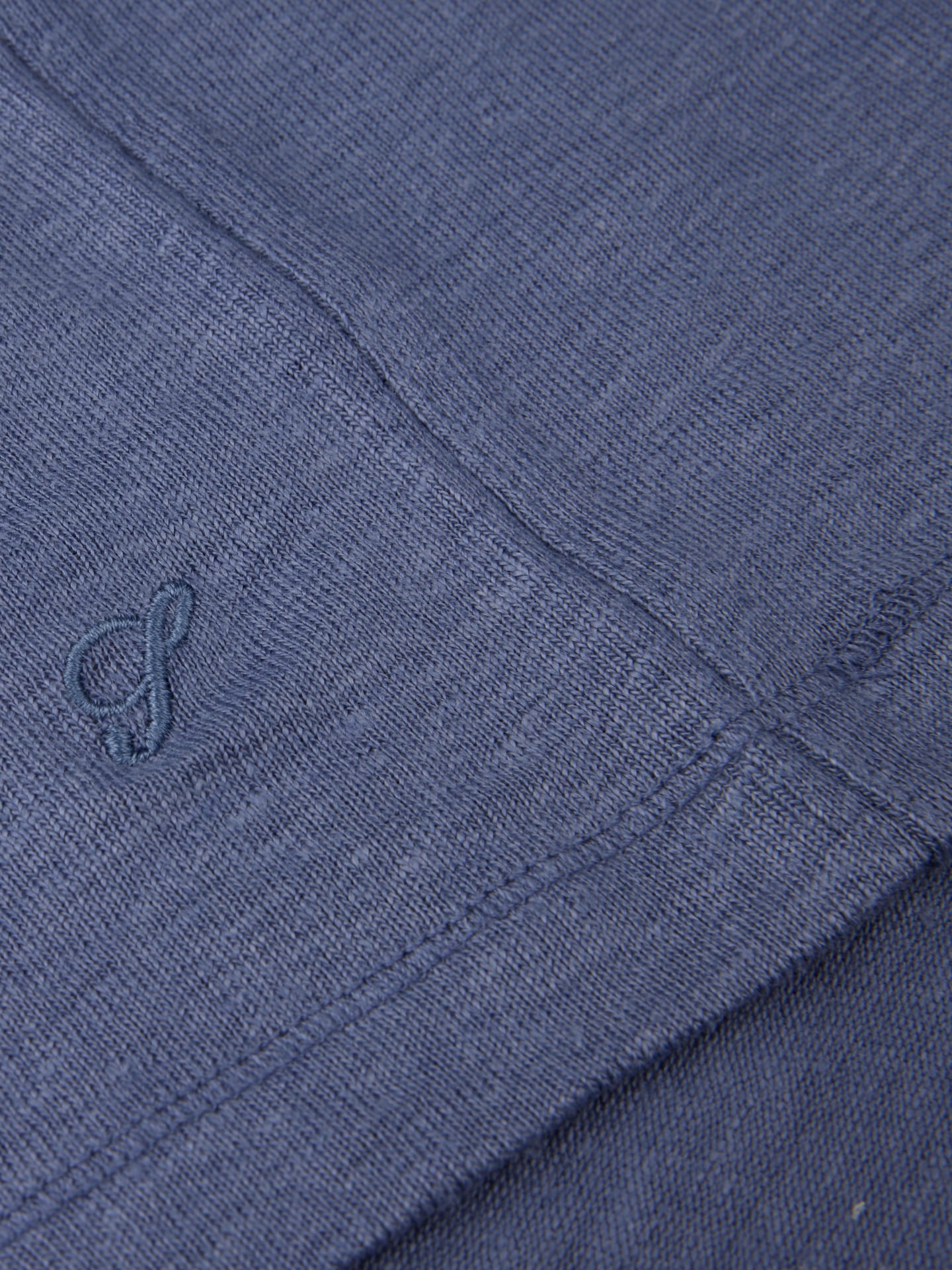 Dark blue Linen Polo Shirt 