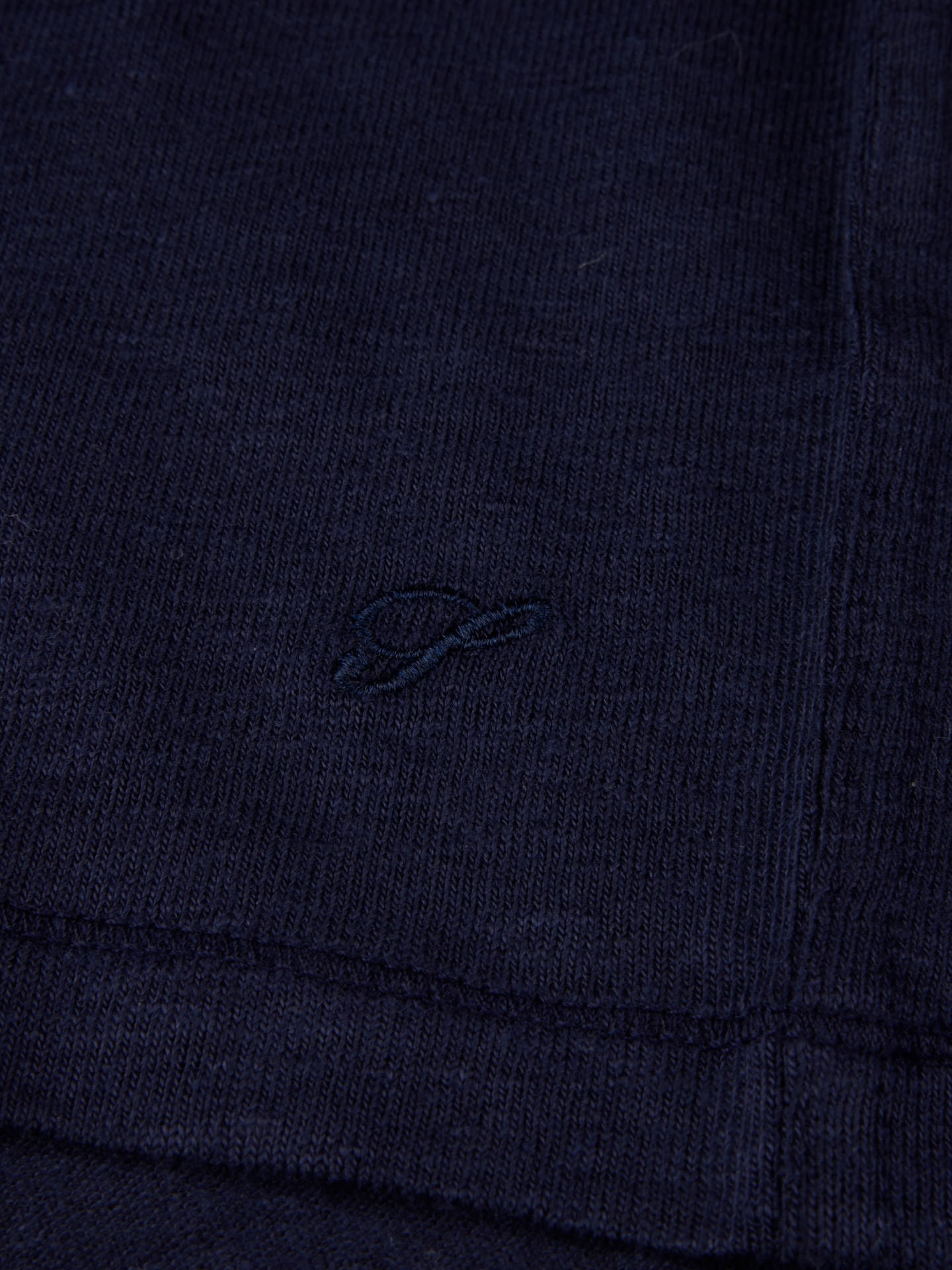 Navy blau Leinen-Polohemd