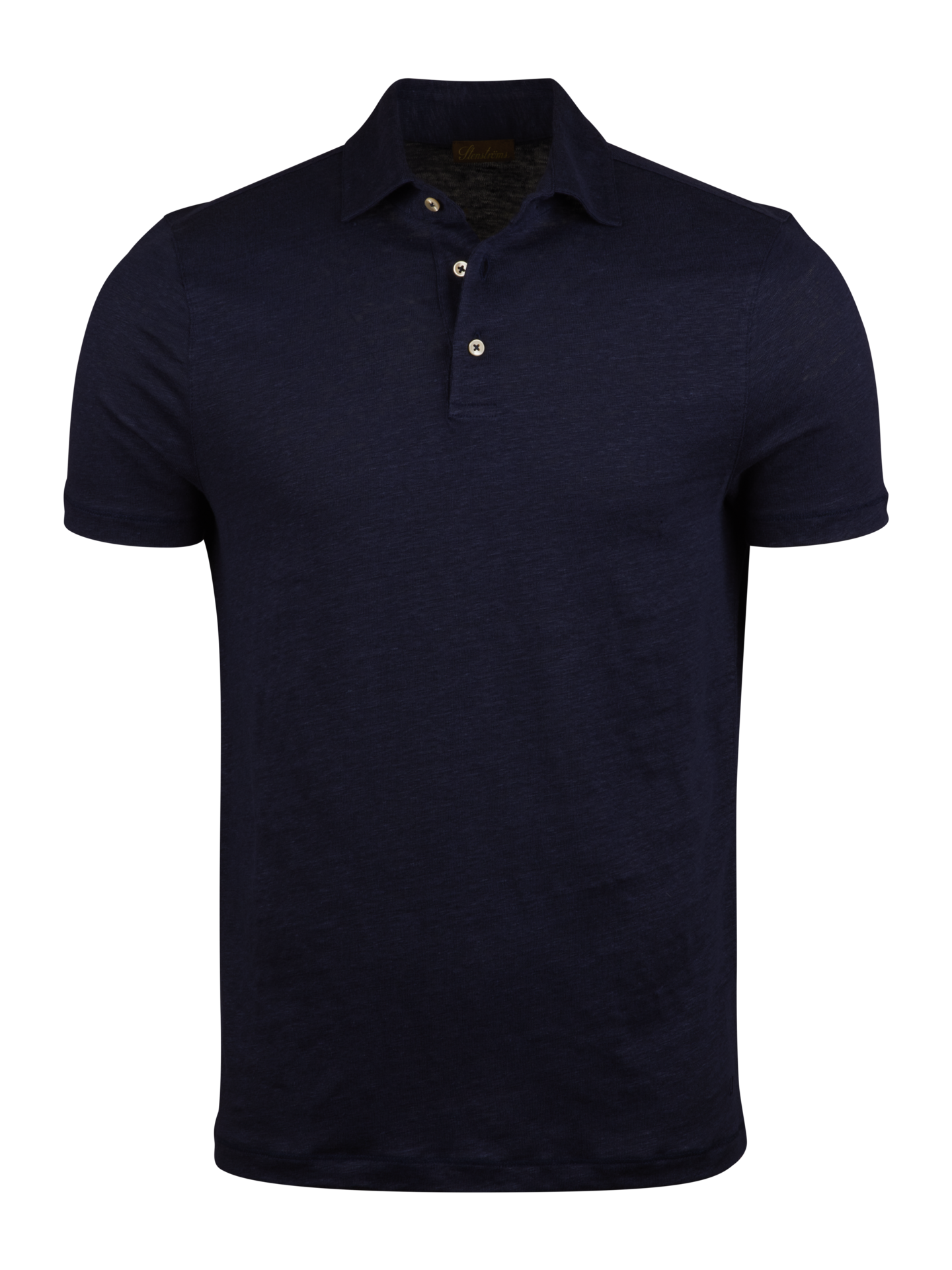 Stenströms Navy Linen Polo Shirt | Men | Polos & T-shirts | Size: M | Navy | Solid | Short Sleeves