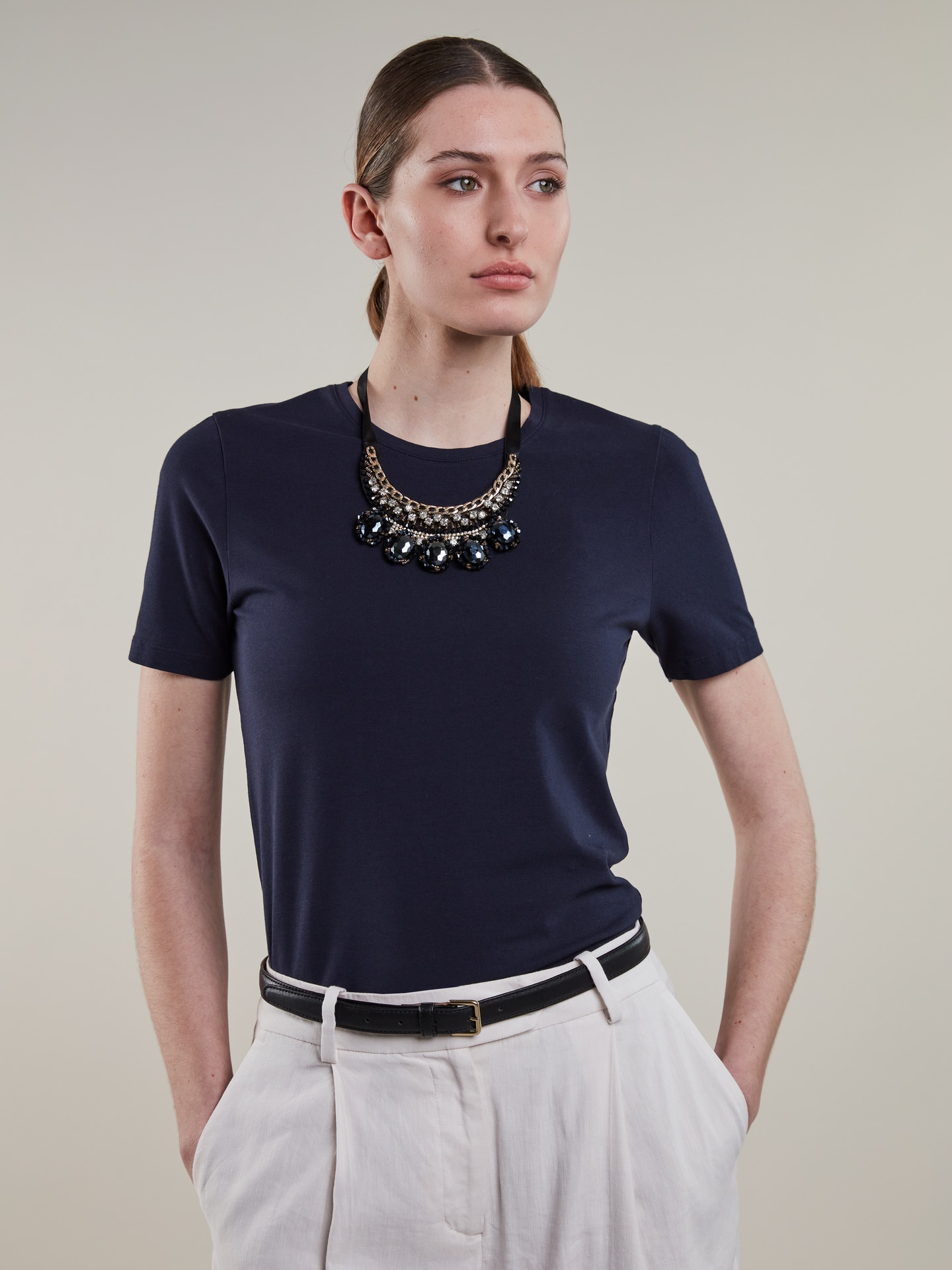 Jersey-T-Shirt Navy blau Samina 
