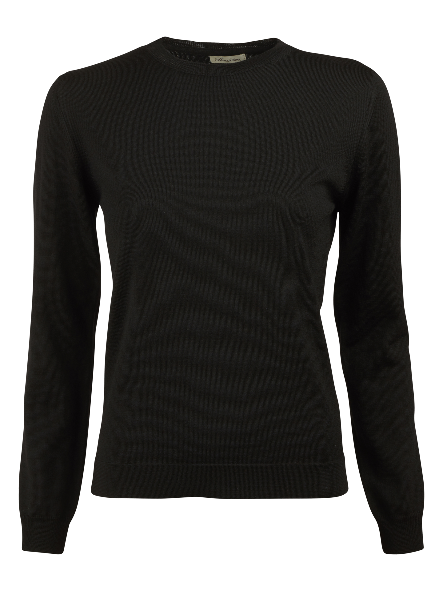 Signe Black Merino Wool Crew Neck 