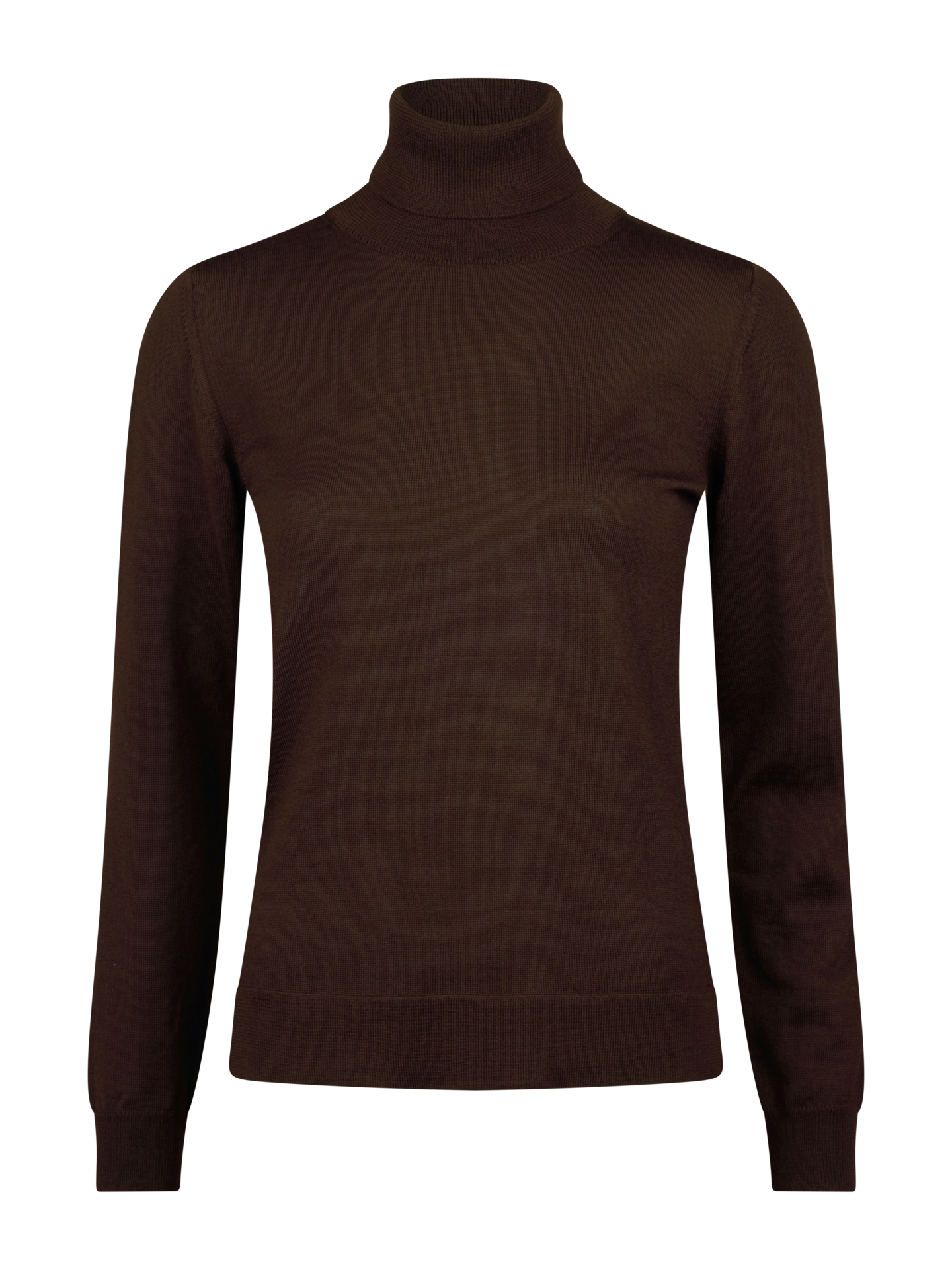 Silja Dark brown Merino Wool Roll Neck