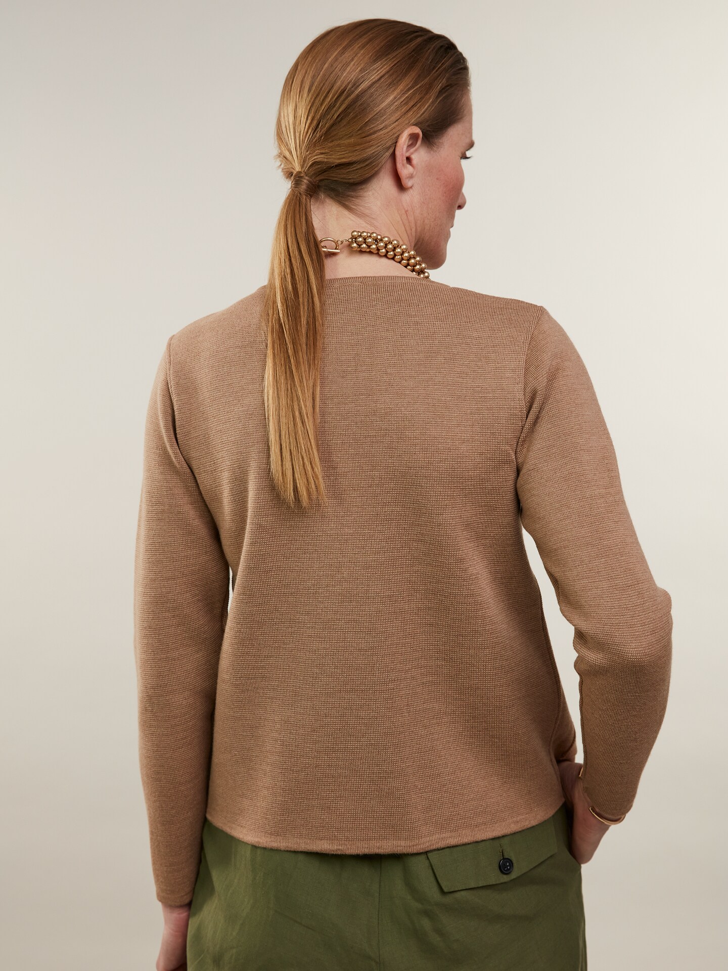Stina Light brown Merino Wool Cardigan 