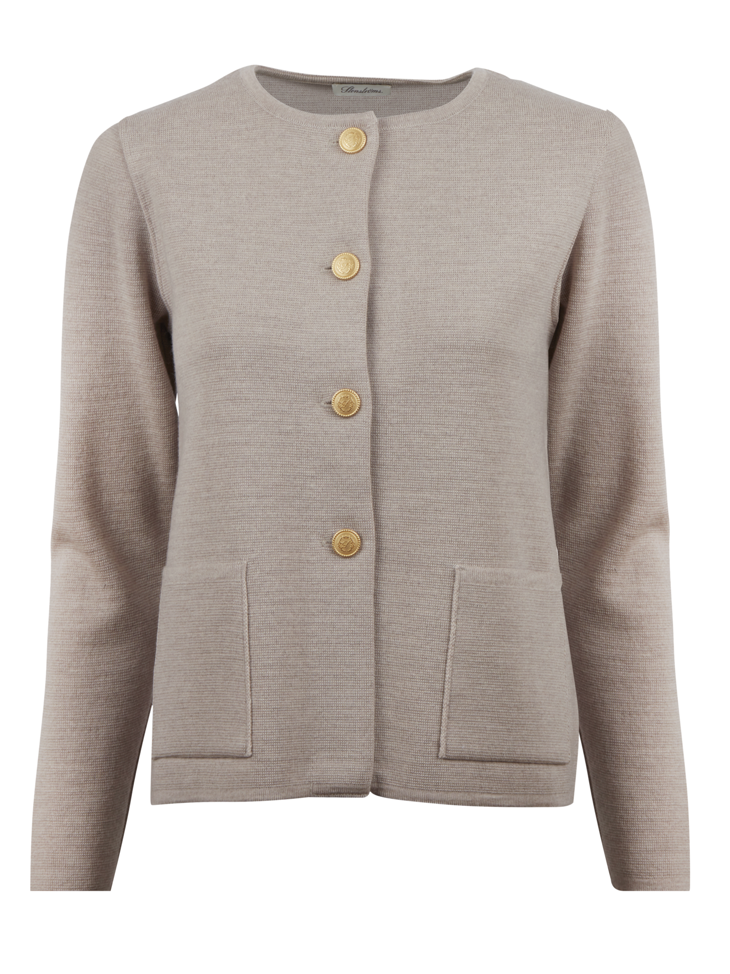 Stenströms Stina Beige Merinoullskofta | Dam | Damtröjor & Stickat | Storlek: L | Beige | Enfärgad | Lång Ärm