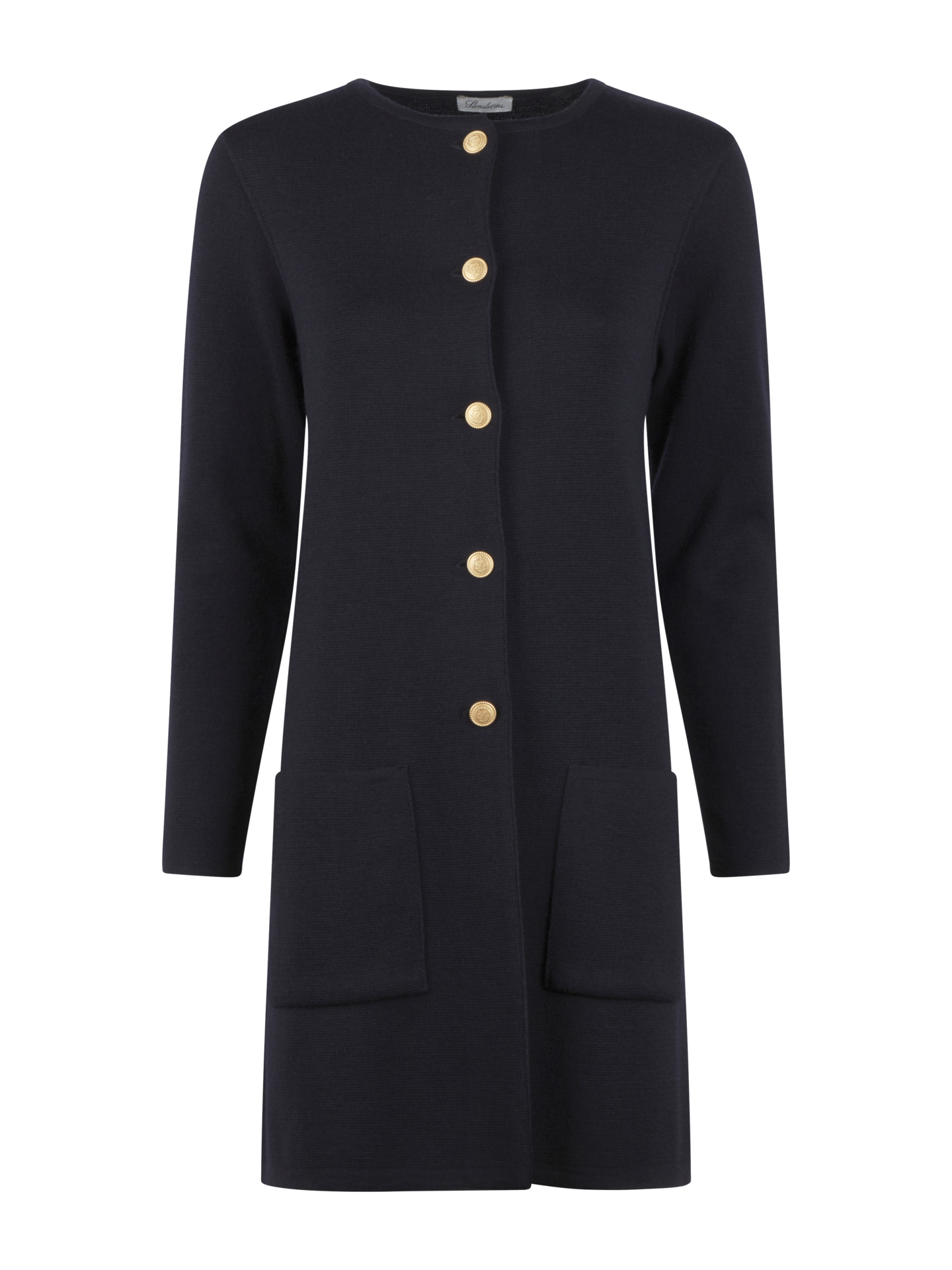 Stenströms Astrid Navy Long Merino Wool Cardigan | Women | Women's knitwear & sweaters | Size: XS | Navy | Solid | Long Sleeves