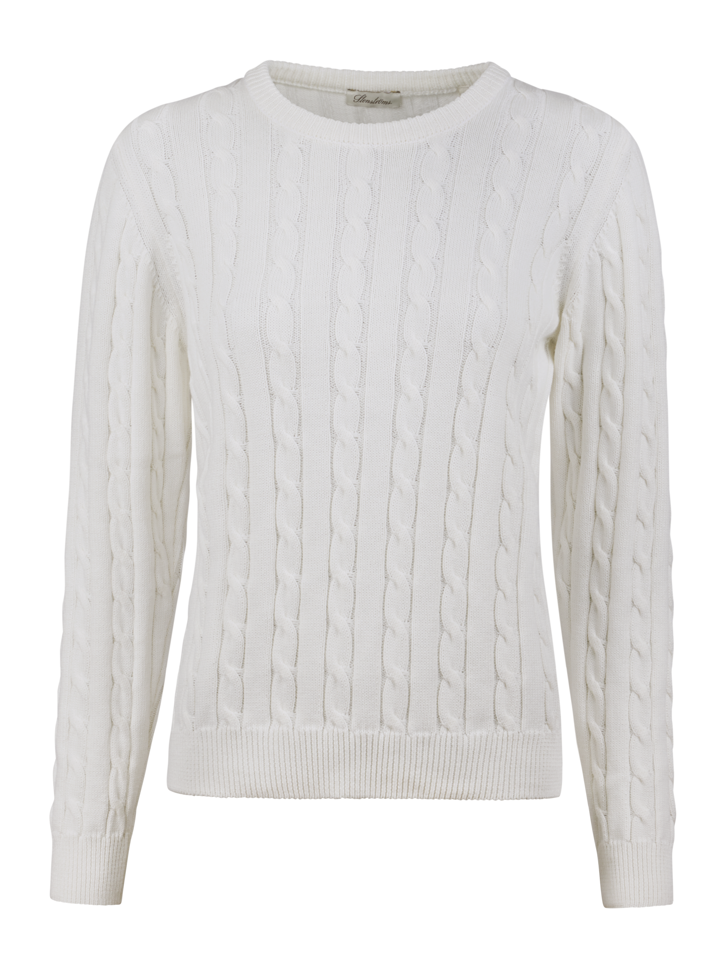 Stenströms Hermine Offwhite Kabelstickad Tröja | Dam | Damtröjor & Stickat | Storlek: M | Offwhite | Kabelstickad | Lång Ärm