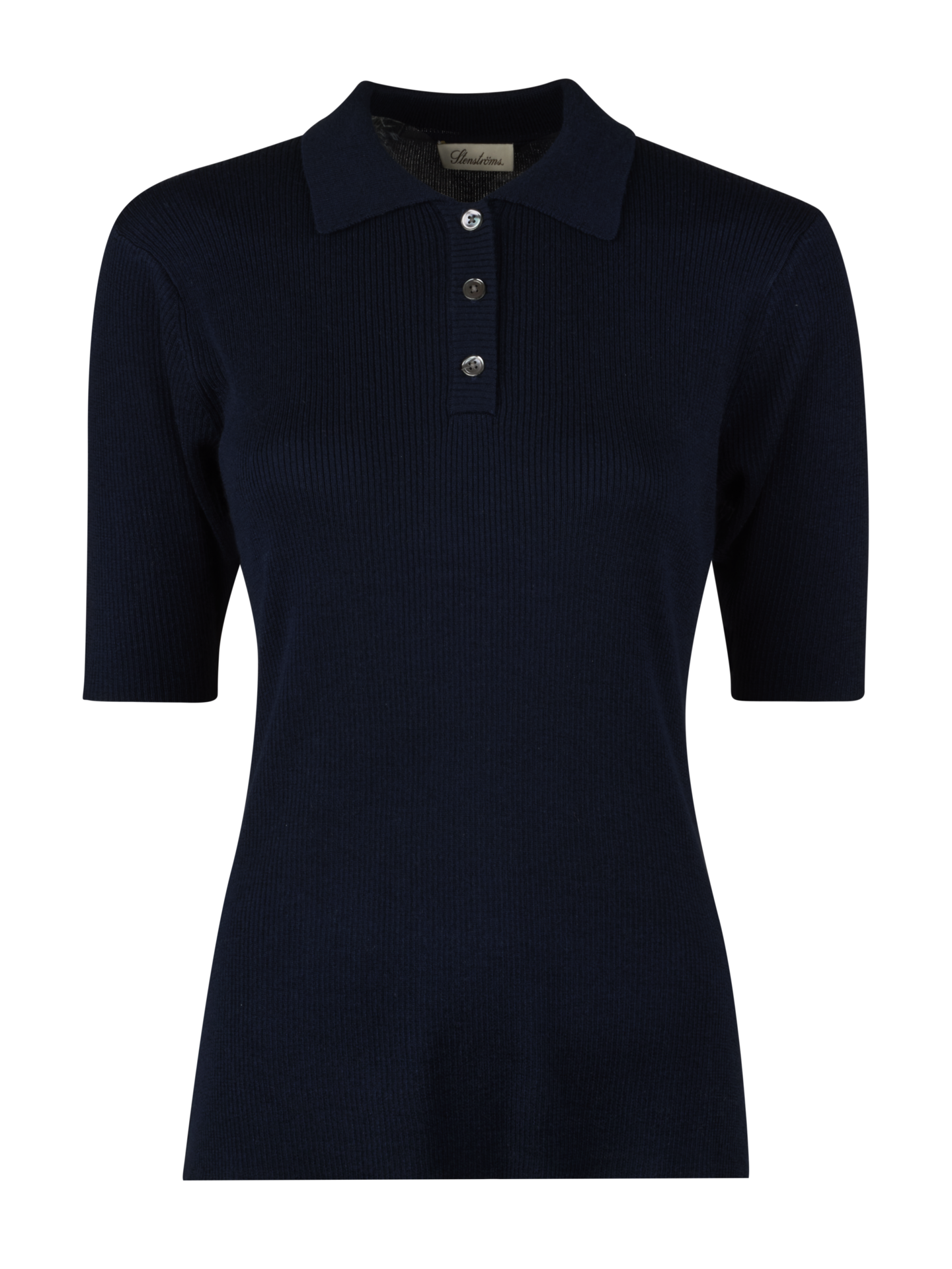 Stenströms Jimena Navy Polo Shirt | Women | Women's knitwear & sweaters | Size: S | Navy | Solid | Short Sleeves