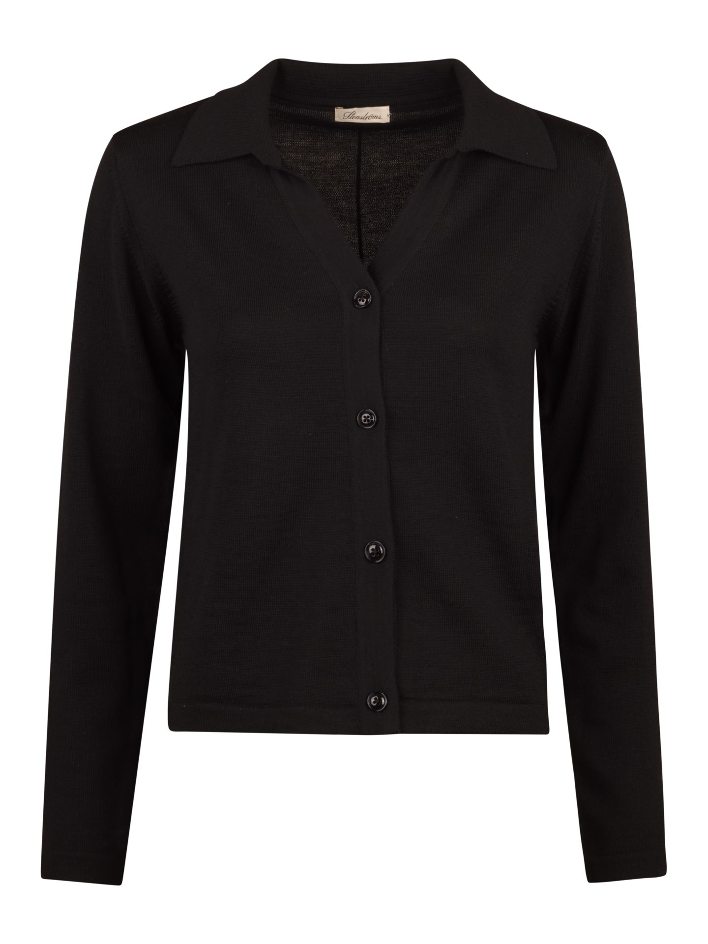 Stenströms Janessa Black Merino Wool Cardigan | Women | Women's knitwear & sweaters | Size: XL | Black | Solid | Long Sleeves