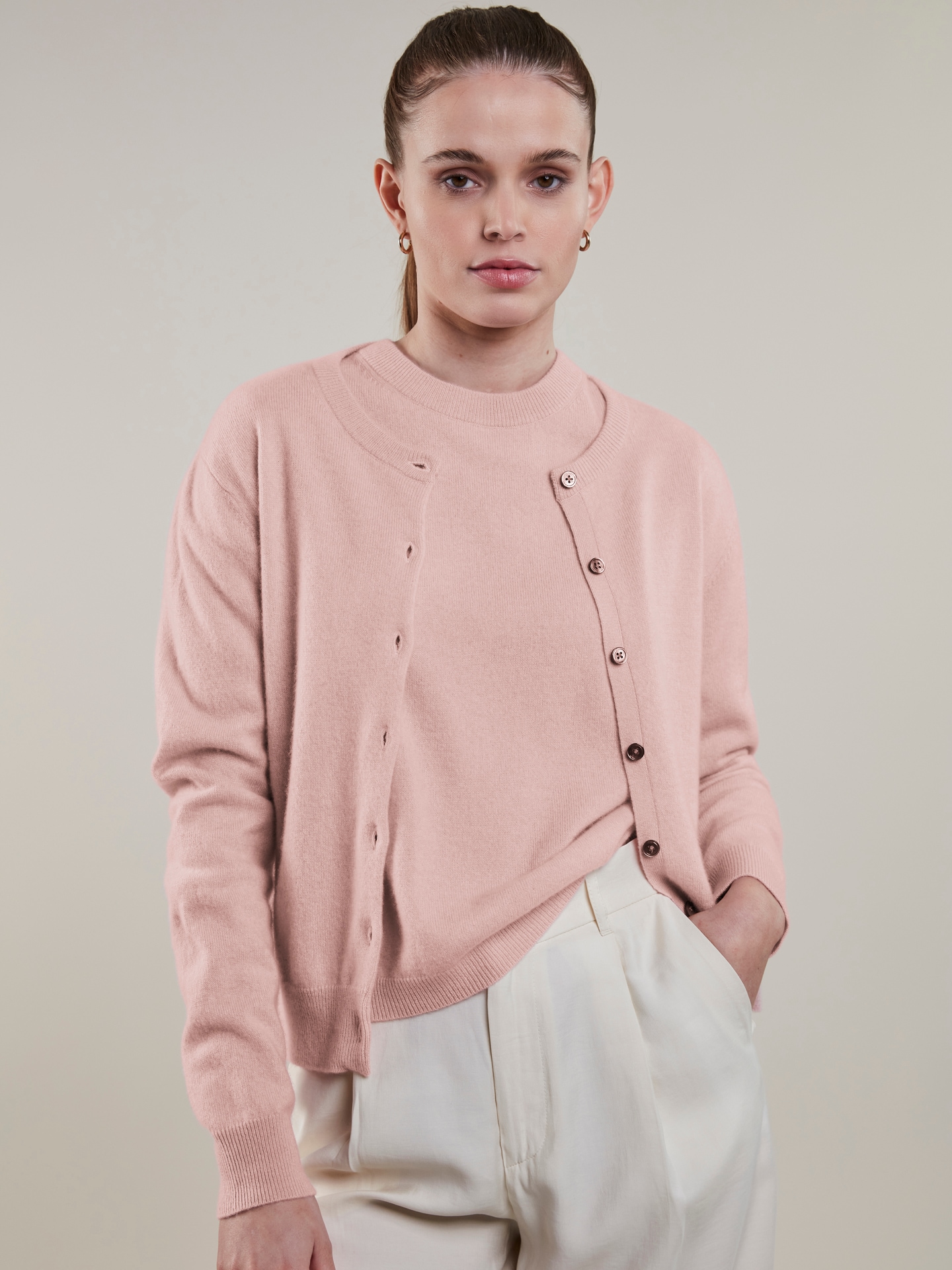 Judith Light pink Cashmere Cardigan