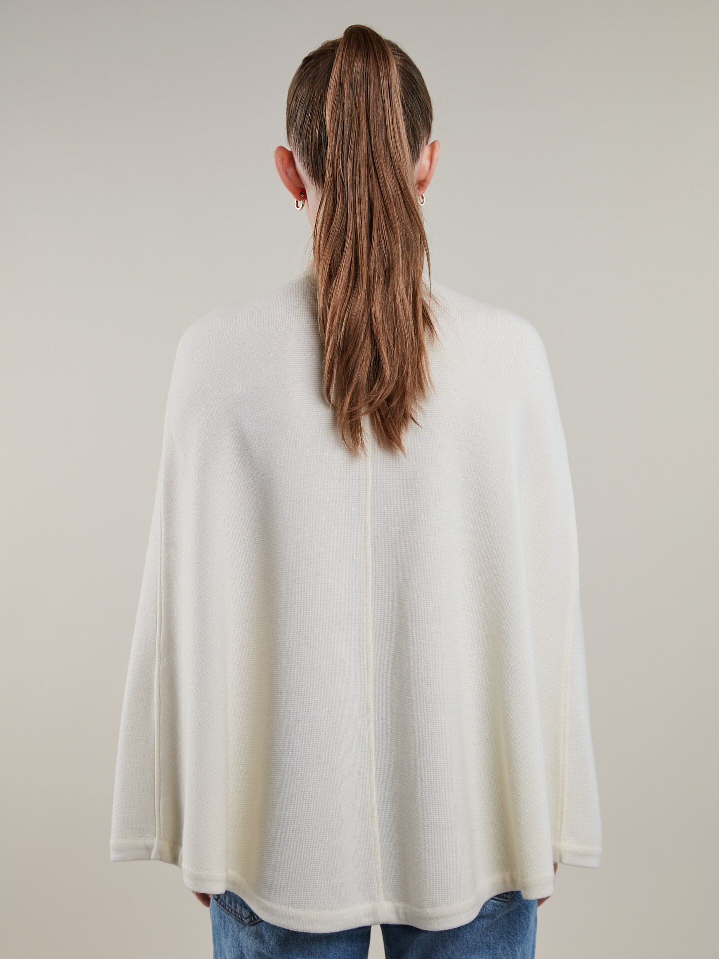 Mary White Merino Wool Cape