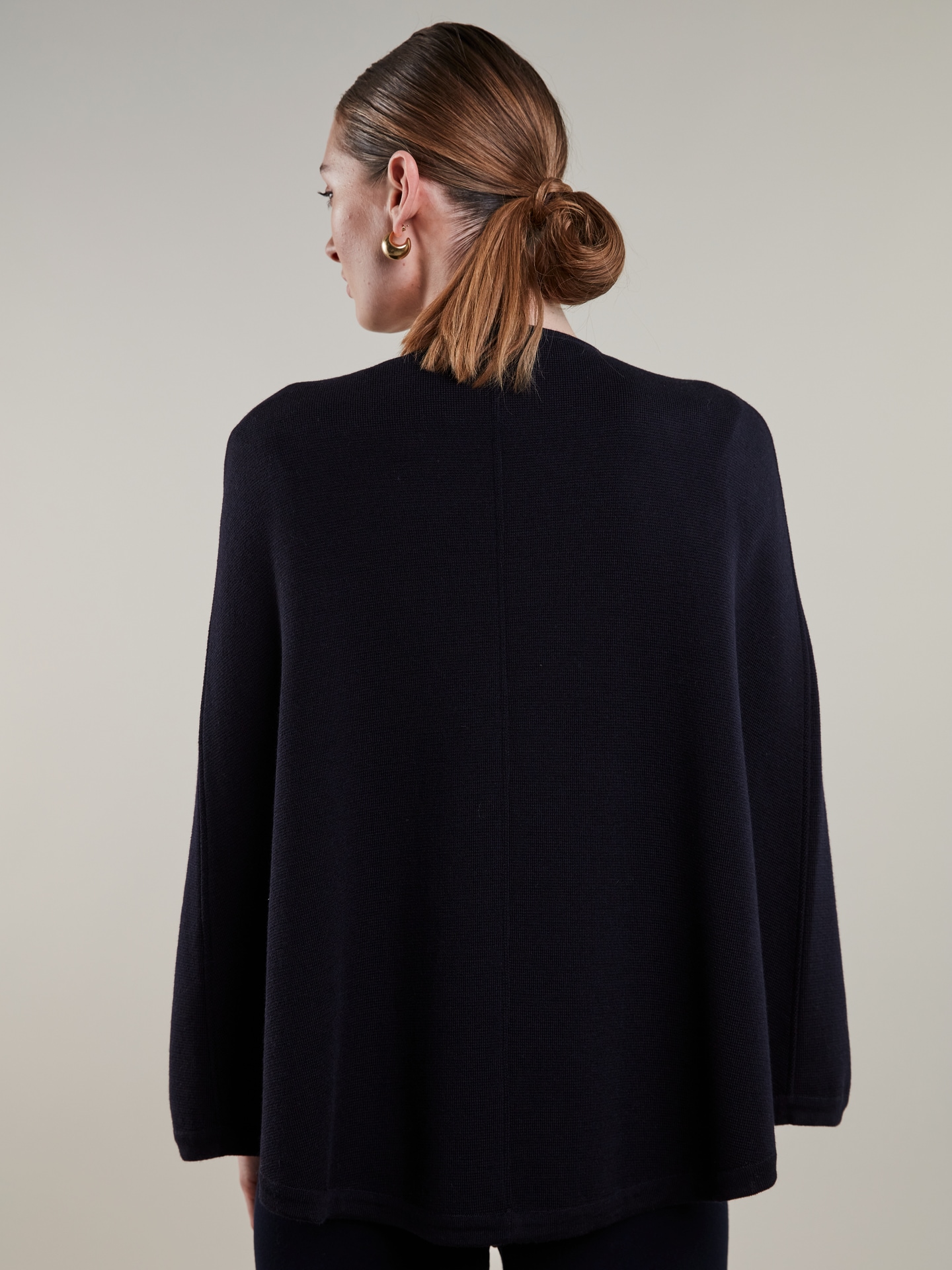 Mary Navy Merino Wool Cape