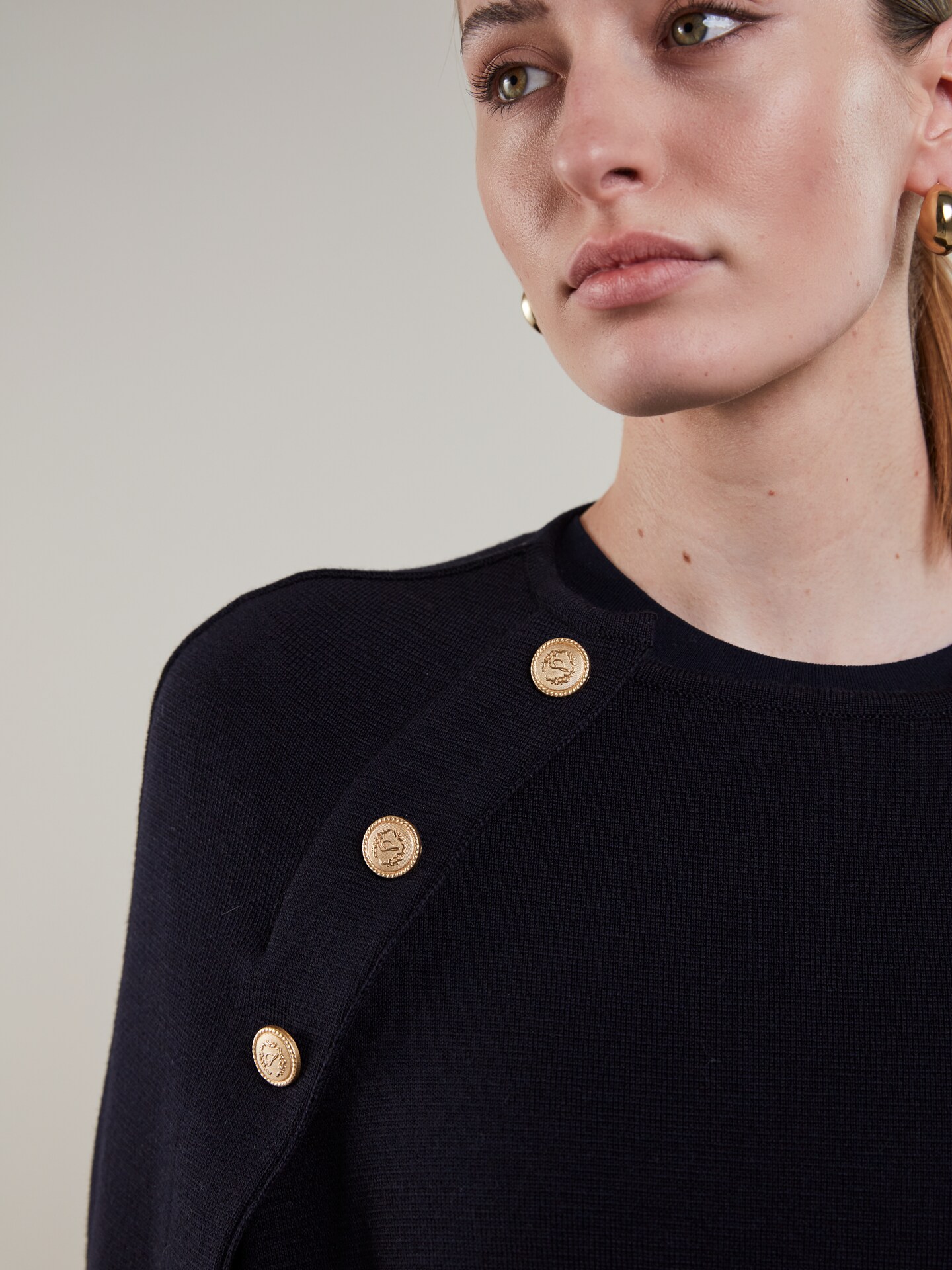 Mary Navy Merino Wool Cape