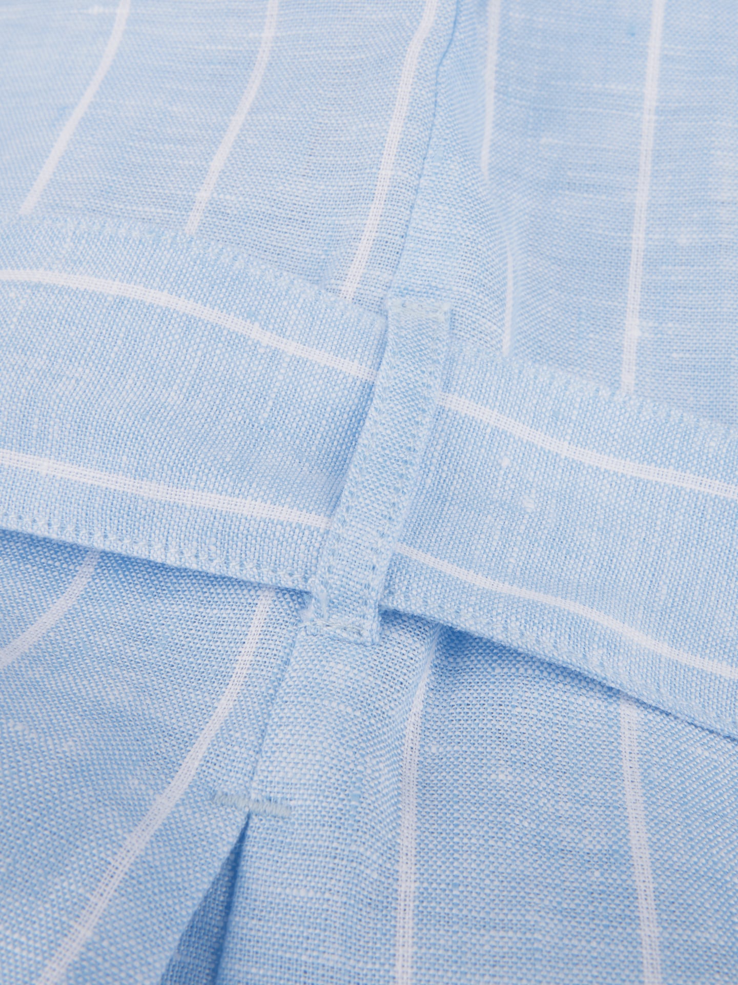 Blau, gestreiftes Leinenkleid Happy