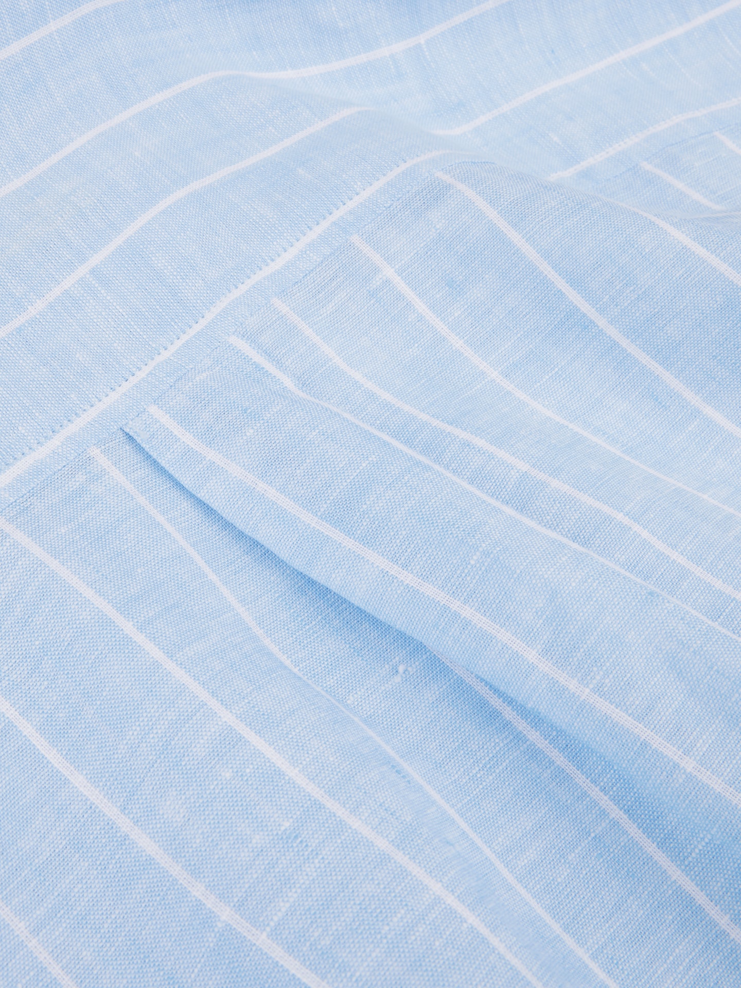 Blau, gestreiftes Leinenkleid Happy