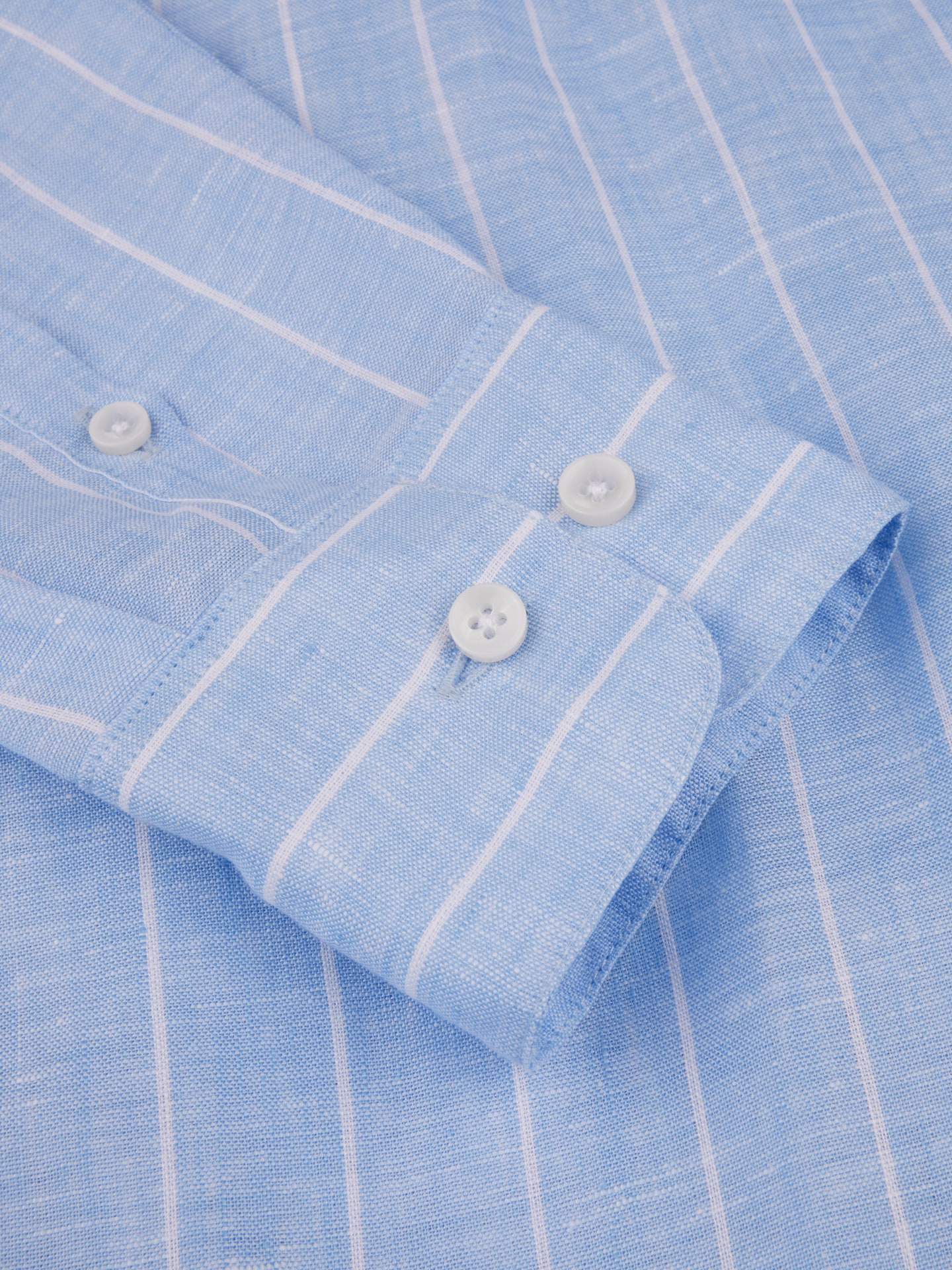 Blau, gestreiftes Leinenkleid Happy