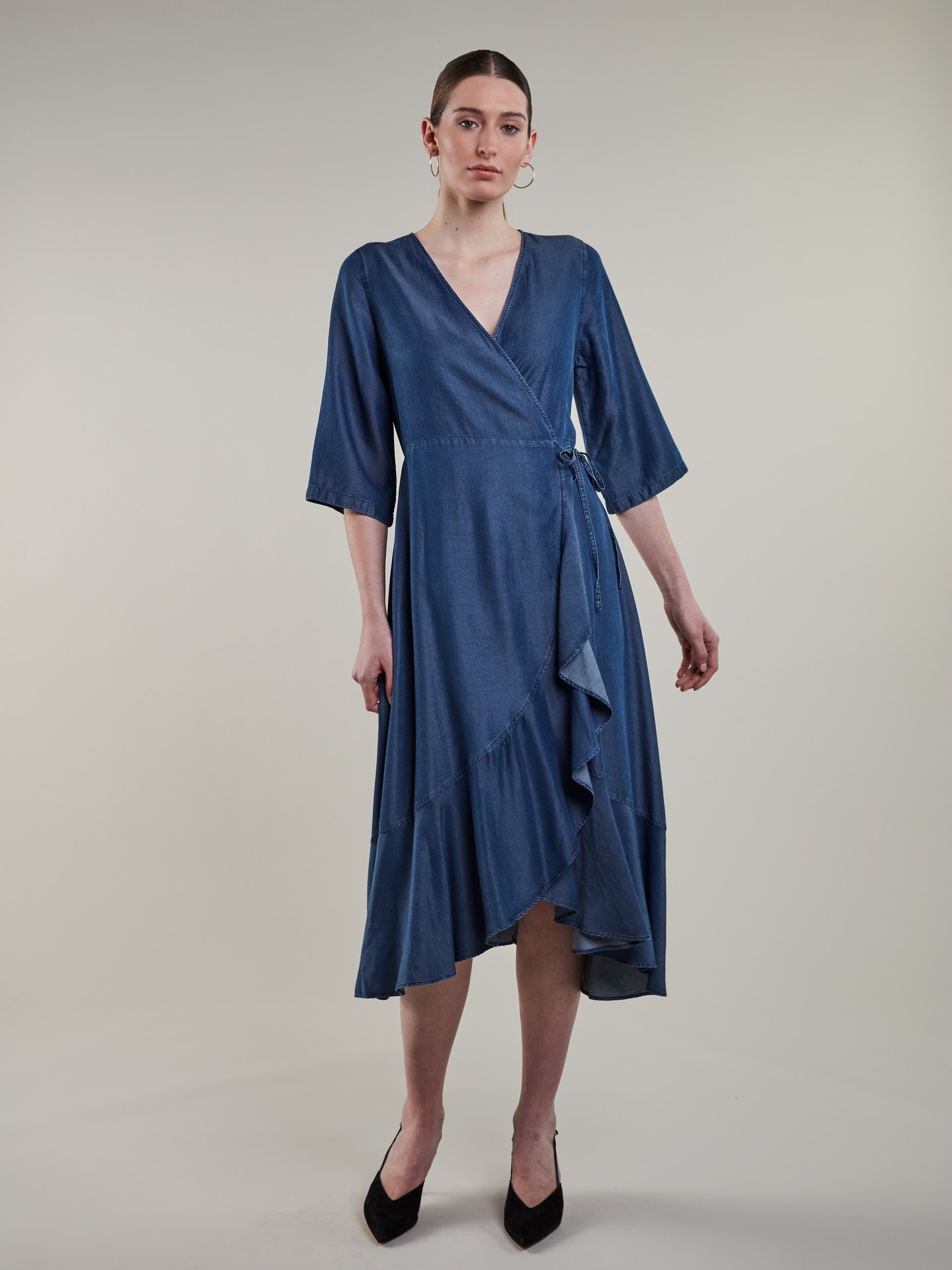 Joelle Dark blue Wrap Dress