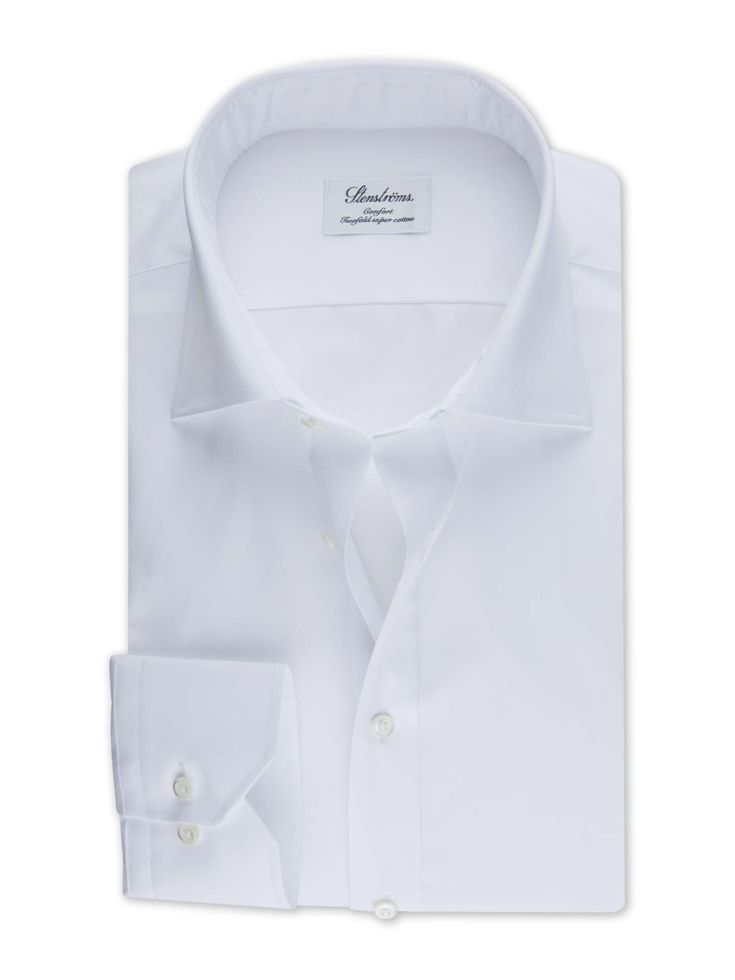 Stenströms White Twill Shirt | Men | Men's Shirts | Comfort | Size: 48 | White | Solid | Long Sleeves