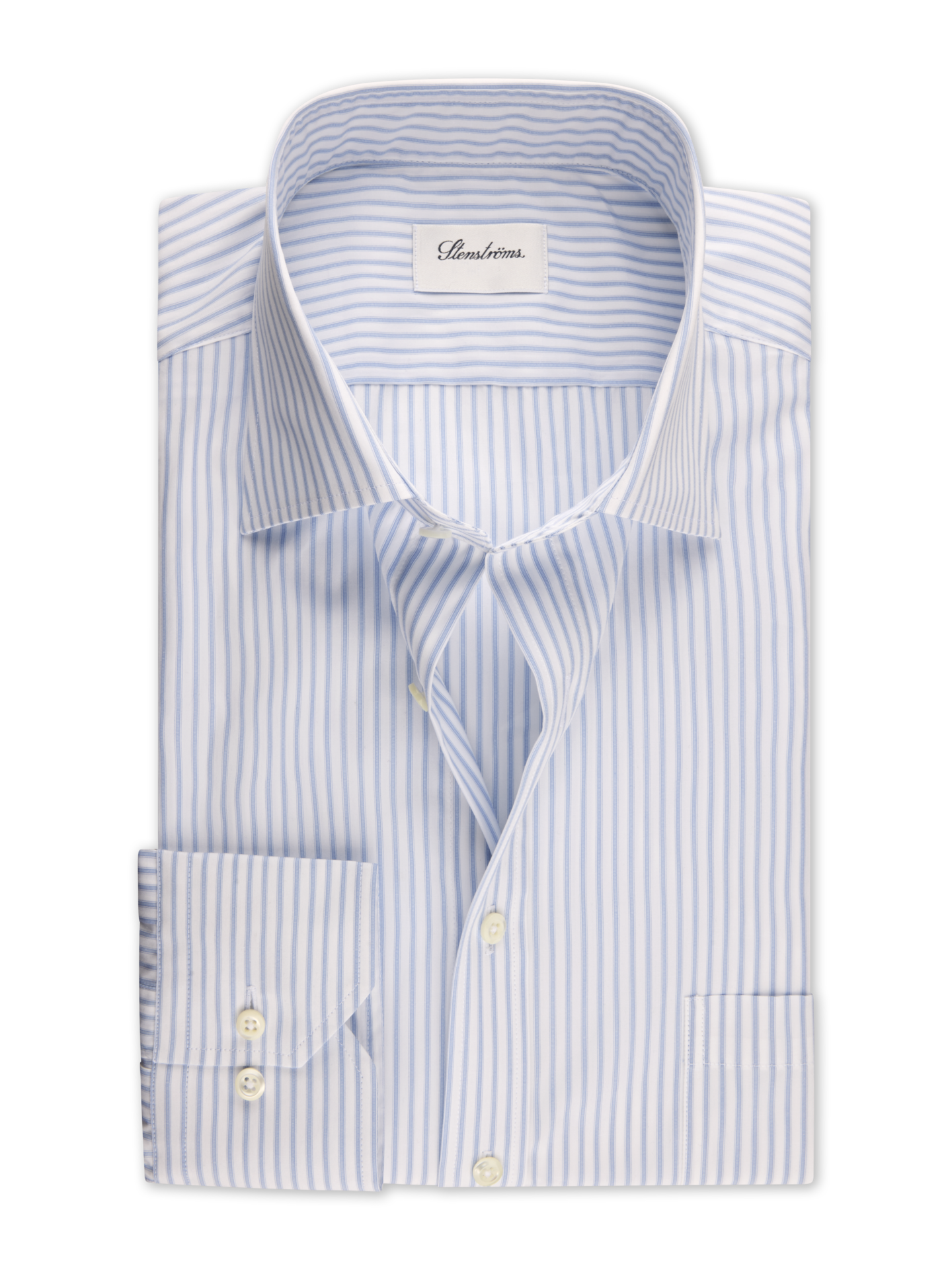 Stenströms Light blue Striped Poplin Shirt | Men | Men's Shirts | Comfort | Size: 46 | Light blue | Striped | Long Sleeves