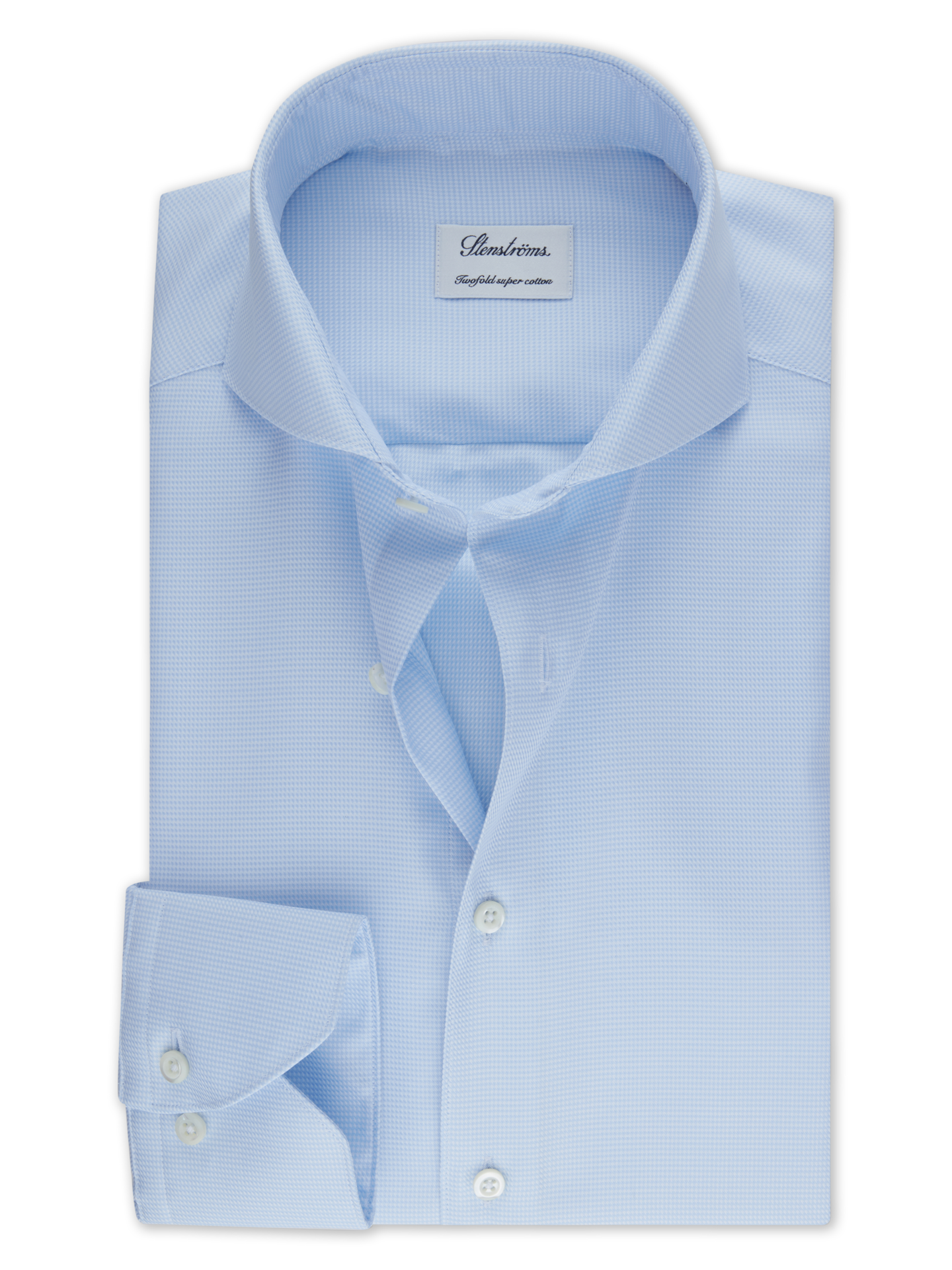 Stenströms Light Blue Textured Shirt | Men | Men's Shirts | Fitted Body | Size: 46 | Light blue | Solid | Long Sleeves