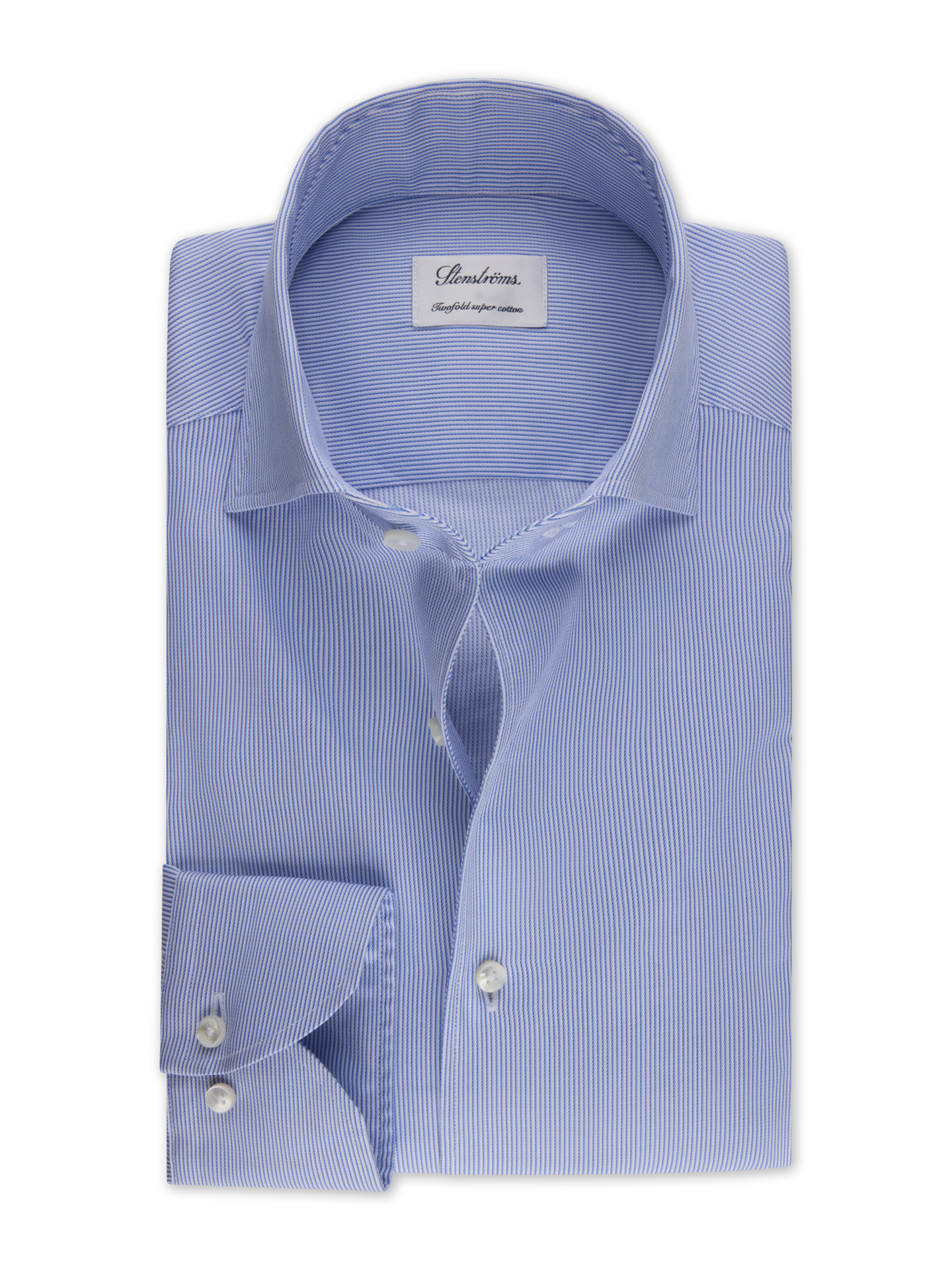Stenströms Light blue Striped Twill Shirt | Men | Men's Shirts | Fitted Body | Size: 48 | Light blue | Striped | Long Sleeves