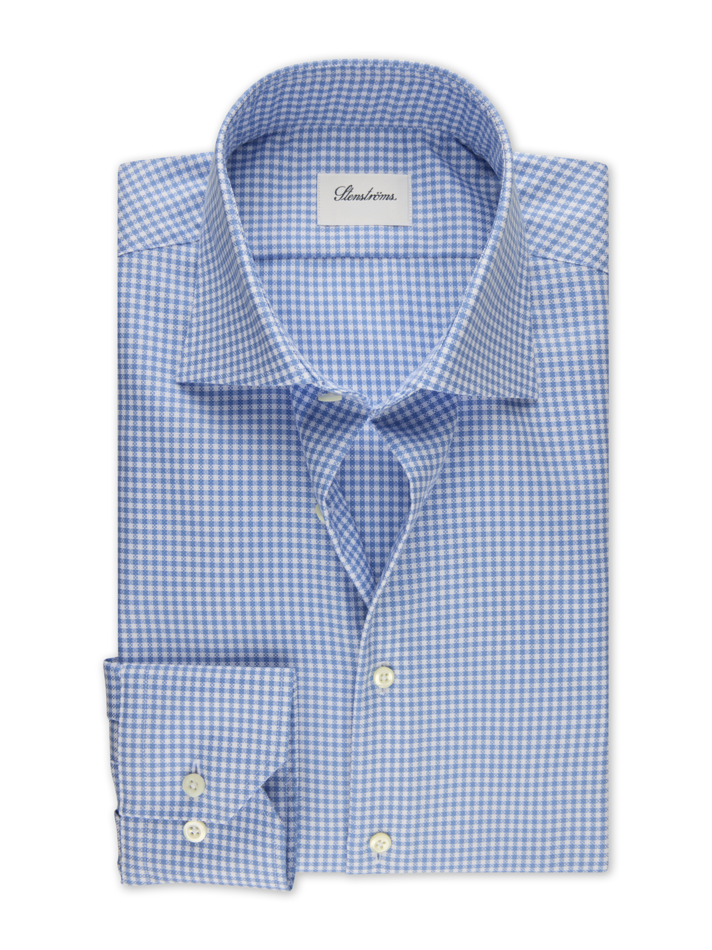 Stenströms Light blue Striped Twill Shirt | Men | Men's Shirts | Fitted Body | Size: 44 | Light blue | Checked | Long Sleeves
