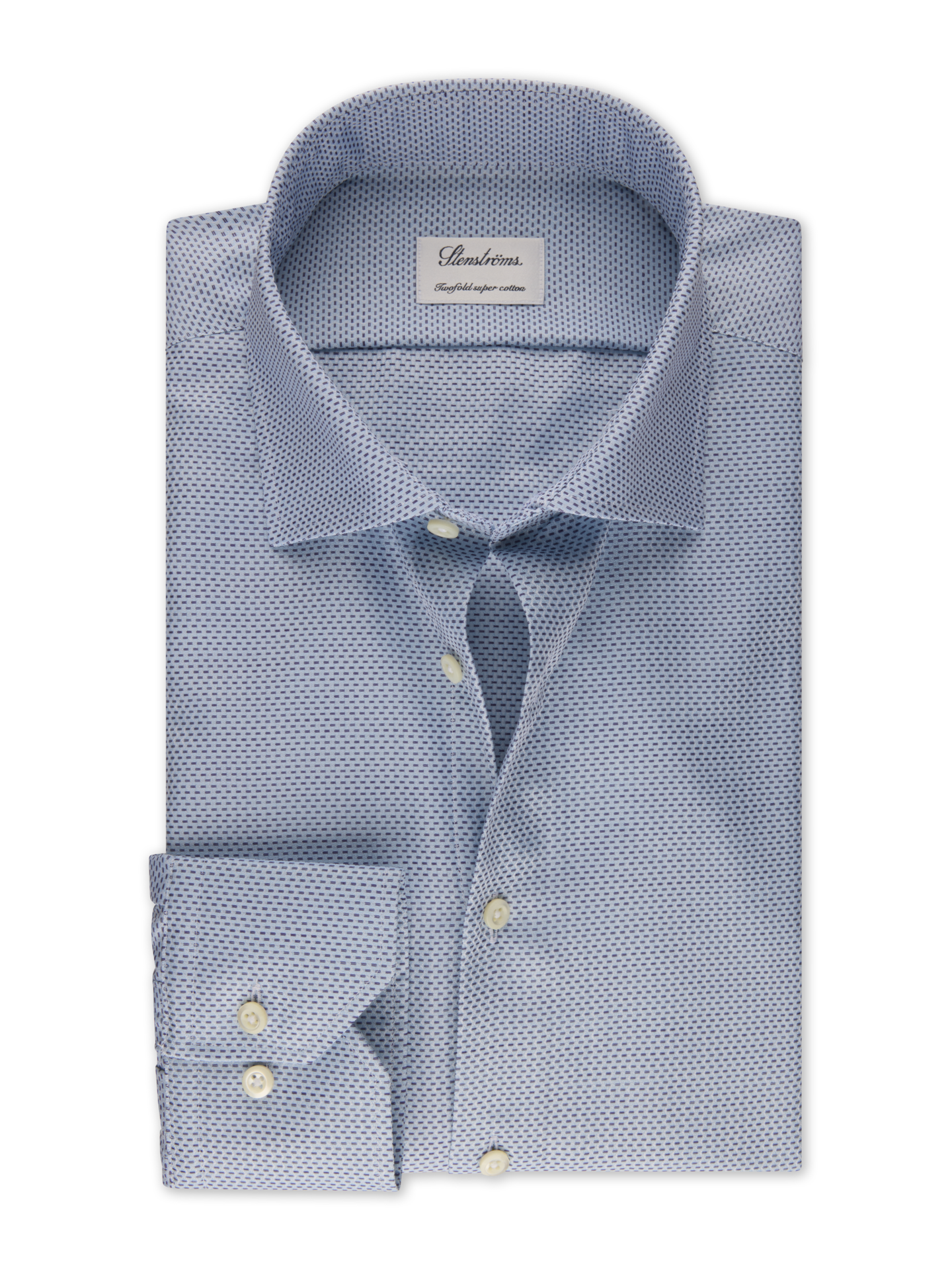Stenströms Light blue Patterned Twill Shirt | Men | Men's Shirts | Fitted Body | Size: 46 | Light blue | Solid | Long Sleeves