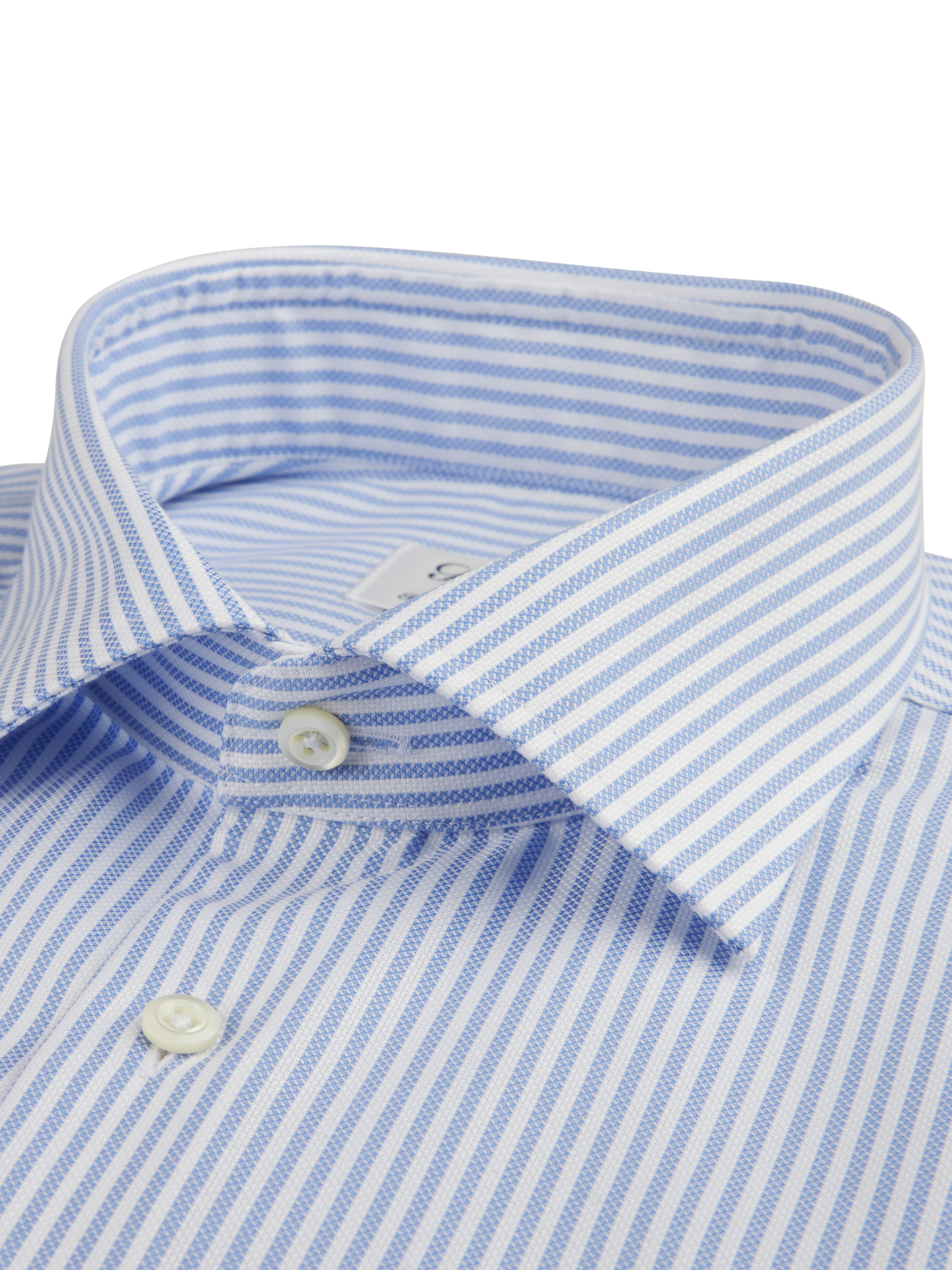 Light Blue Striped Oxford Shirt, Short Sleeves