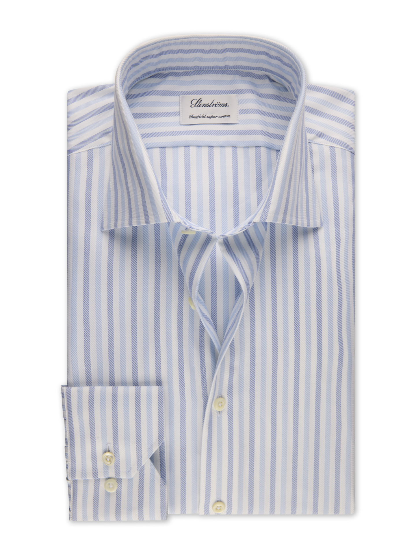 Stenströms Blue Striped Twill Shirt | Men | Men's Shirts | Fitted Body | Size: 38 | Blue | Striped | Long Sleeves