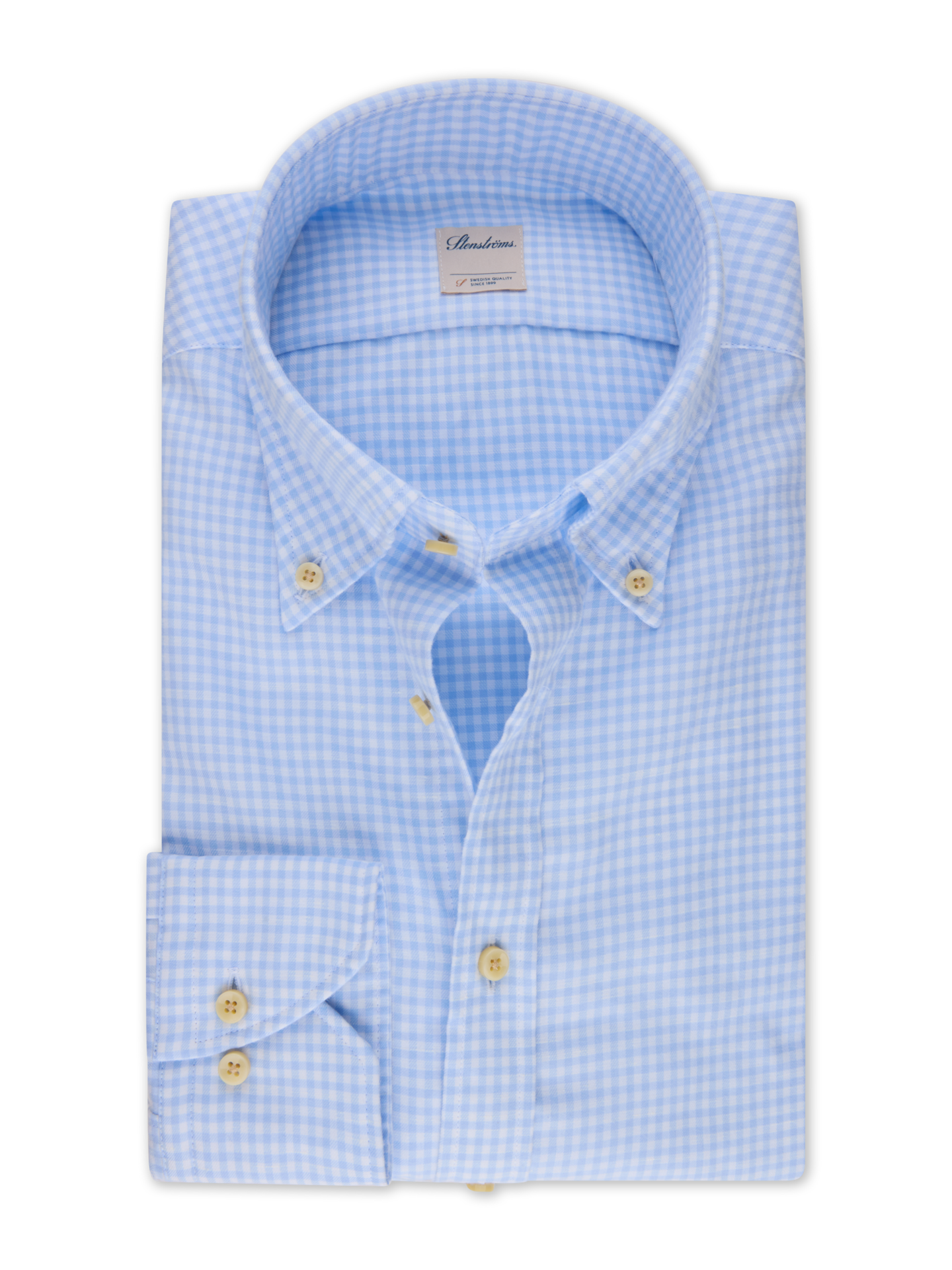 Stenströms Light blue Checked Flannel Shirt | Men | Men's Shirts | Fitted Body | Size: 3XL | Light blue | Checked | Long Sleeves