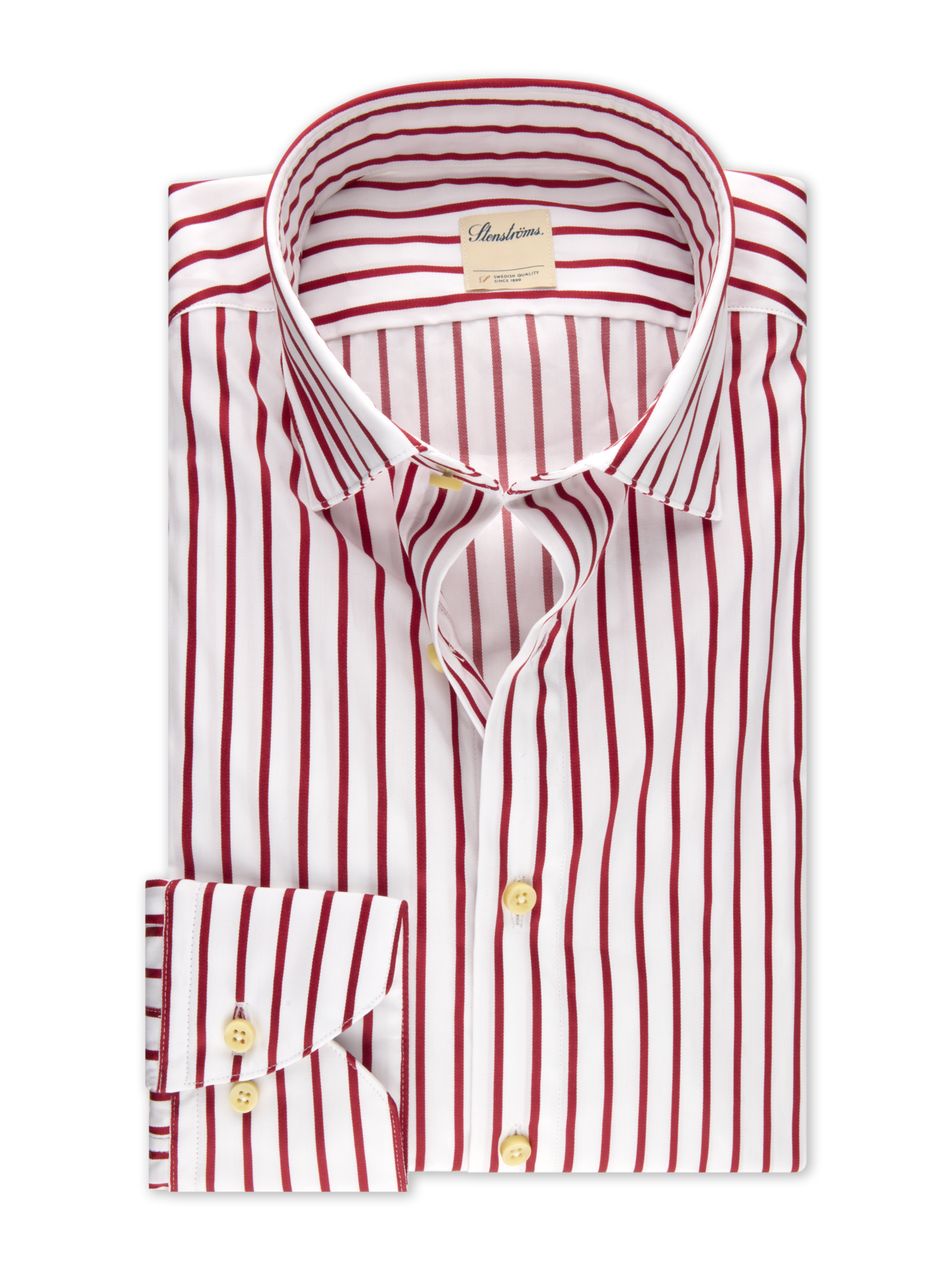 Stenströms Red Striped Twill Shirt | Men | Men's Shirts | Fitted Body | Size: L | Light pink | Striped | Long Sleeves