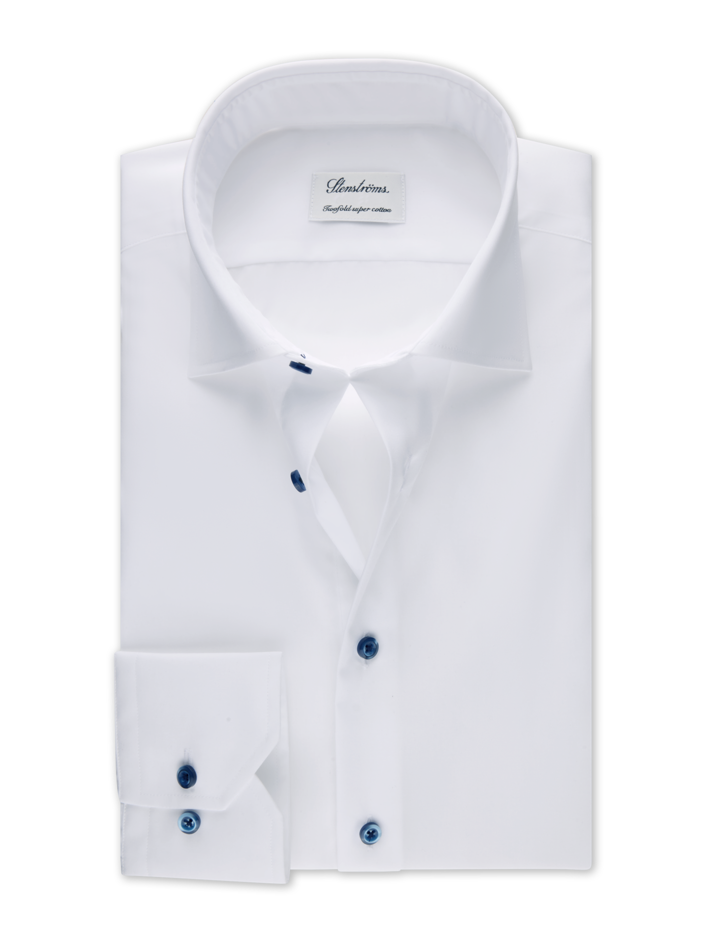 Stenströms White Twill Shirt | Men | Men's Shirts | Fitted Body | Size: 44 | White | Solid | Long Sleeves
