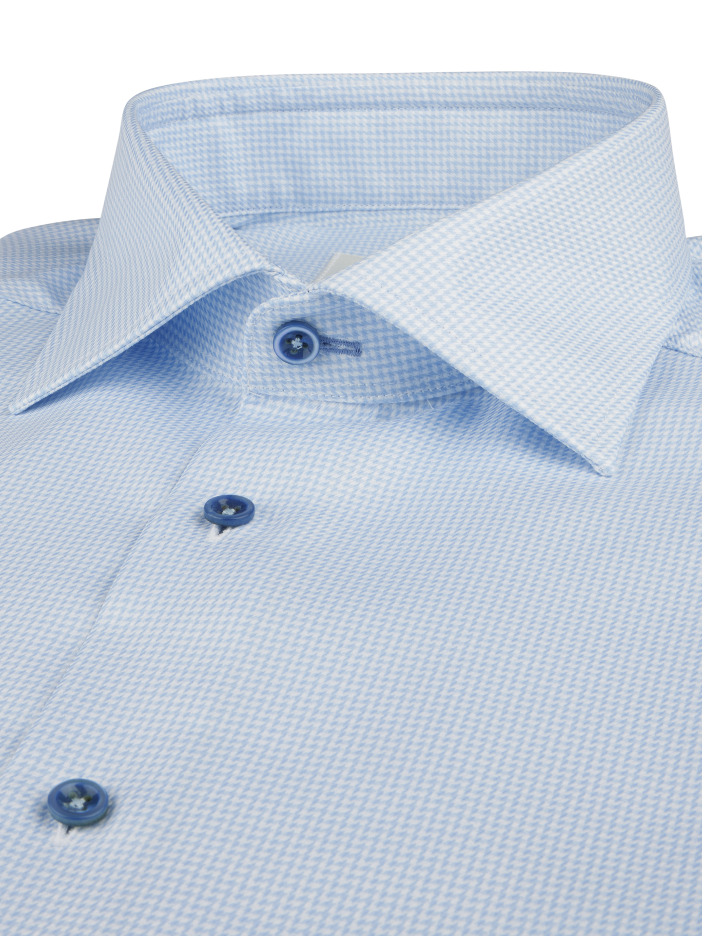 Light blue Houndstooth Twill Shirt 