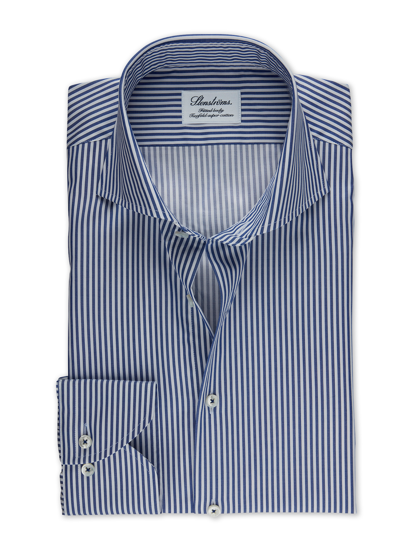 Stenströms Blue Striped Twill Shirt | Men | Men's Shirts | Fitted Body | Size: 39 | Blue | Striped | Long Sleeves