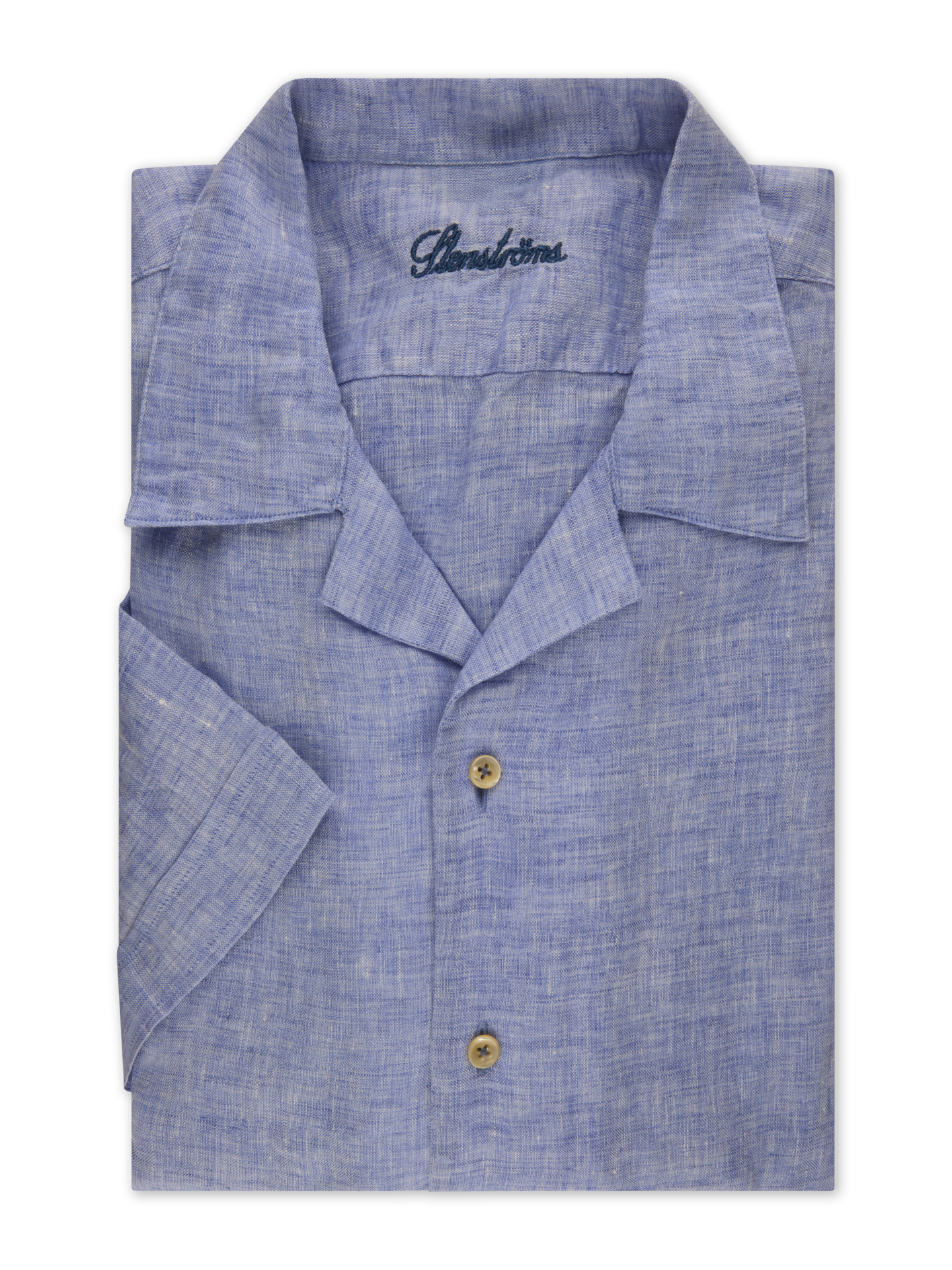 Blue Linen Shirt, Short Sleeves