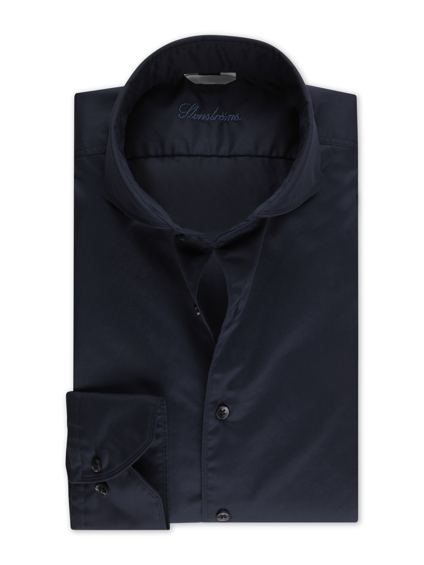 Stenströms Casual Navy Twill Shirt | Men | Men's Shirts | Fitted Body | Size: 3XL | Navy | Solid | Long Sleeves