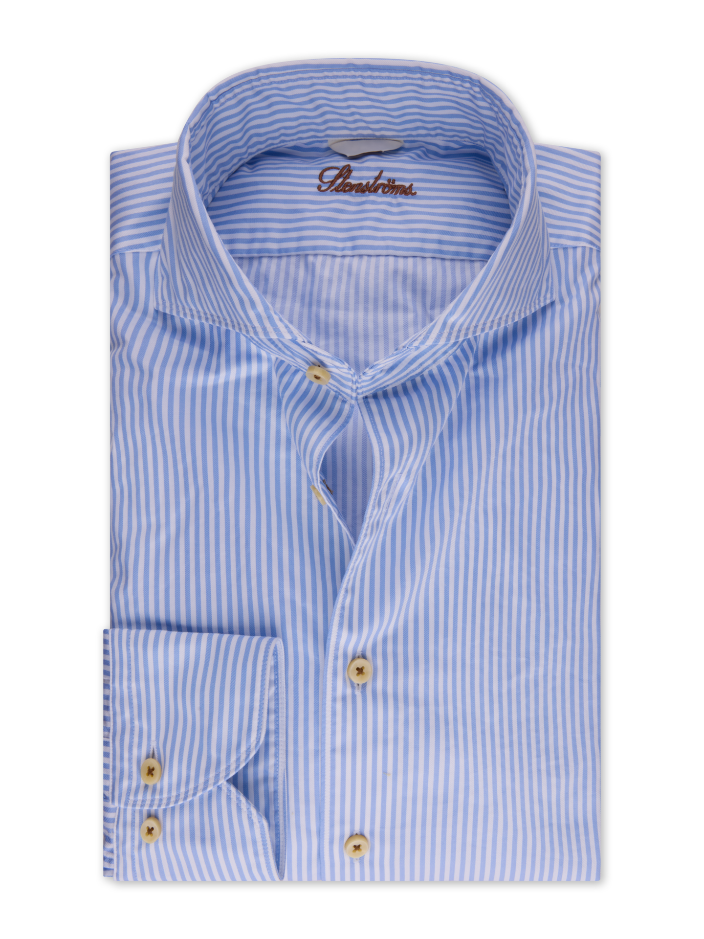 Stenströms Casual Light blue Striped Twill Shirt | Men | Men's Shirts | Fitted Body | Size: 3XL | Light blue | Striped | Long Sleeves