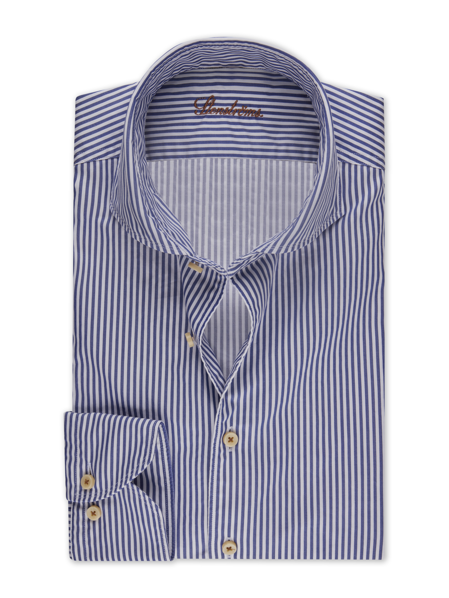 Stenströms Casual Blue Striped Twill Shirt | Men | Men's Shirts | Fitted Body | Size: M | Blue | Striped | Long Sleeves